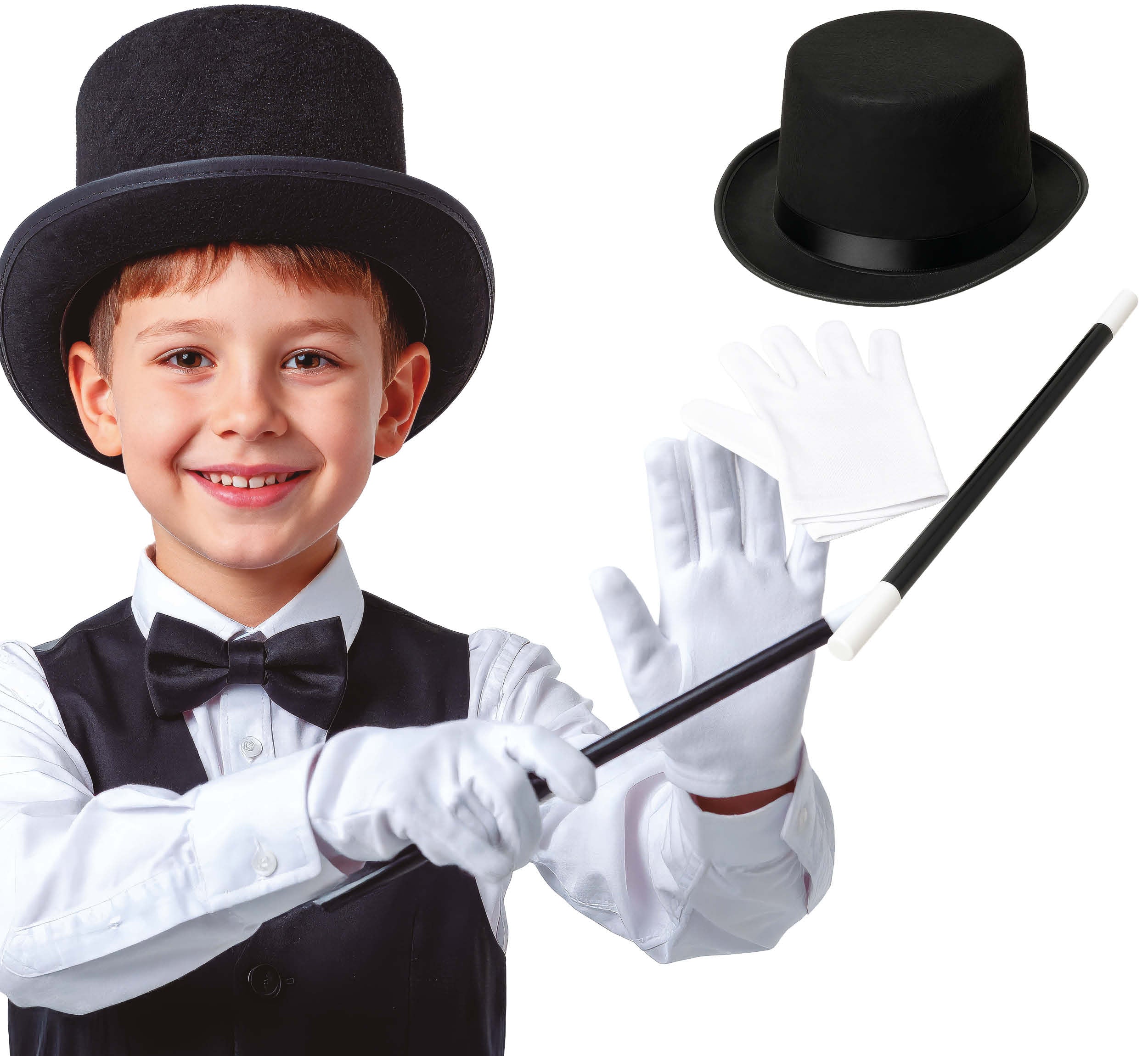 GP27558 – Magische Studenten Zylinder Zauberkunst Set – Farbe: Weiß / Schwarz