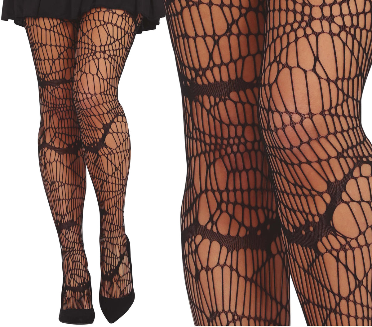 GP18100 – Spinnennetz Strumpfhose für Damen schwarz – Farbe: Schwarz