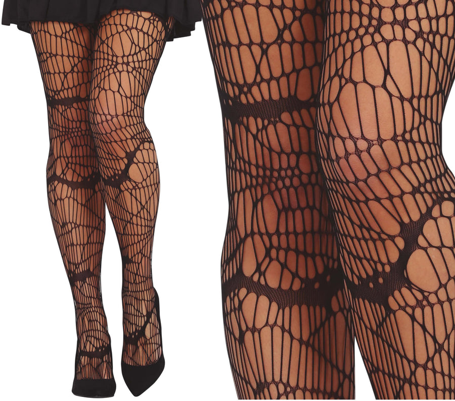 Spinnennetz Strumpfhose für Damen schwarz