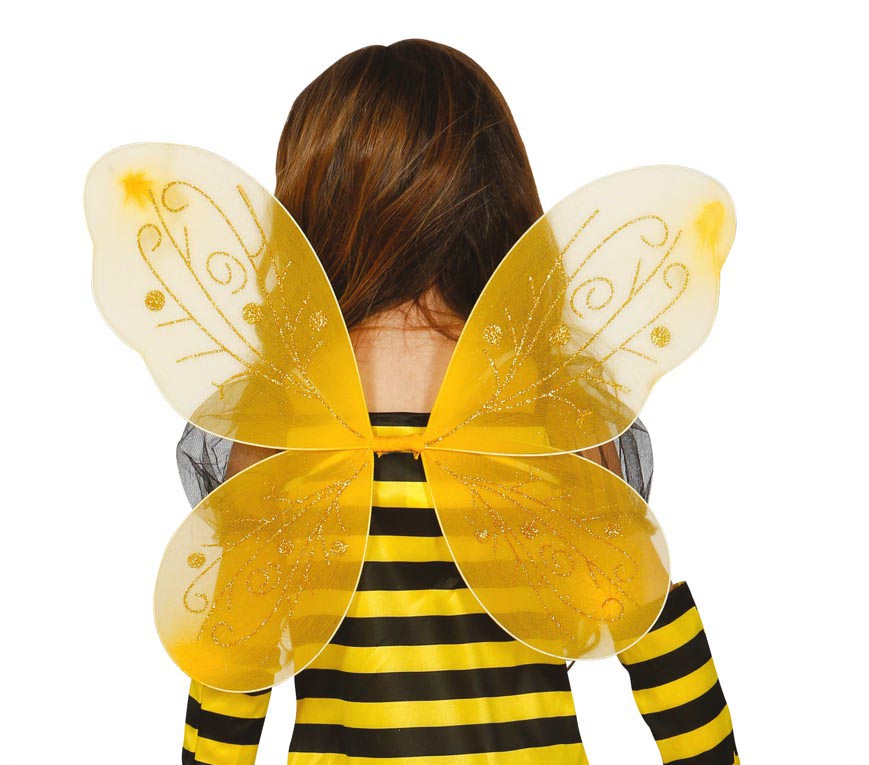 GP18600 – Feenflügel für Mädchen 44 x 35 cm Glitzer – Farbe: Gelb