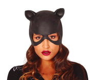 Latex Katzenmaske für Damen schwarz mit Ohren, Bild 1