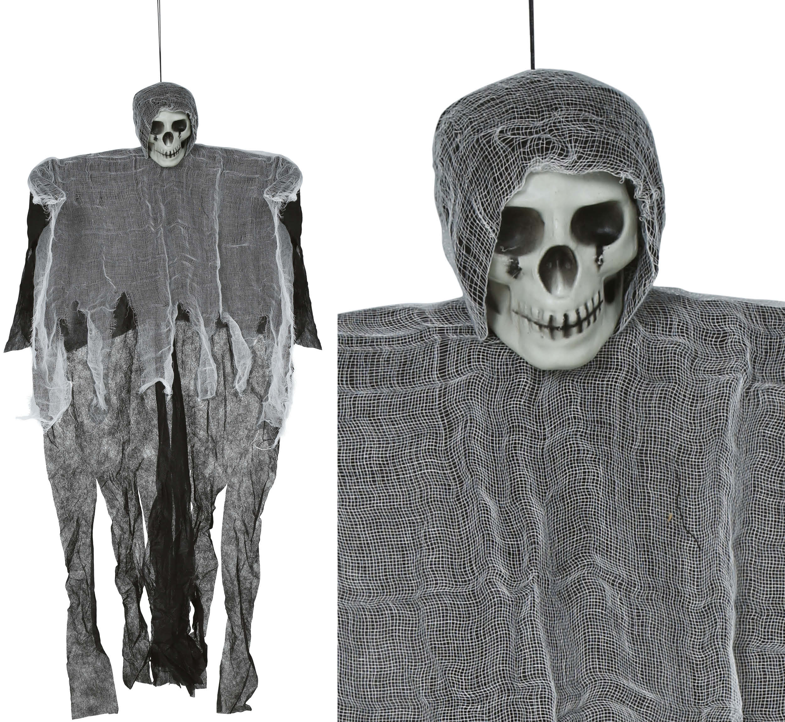 GP29002 – Skelett Grusel Deko Halloween Geisterfigur – Farbe: Grau
