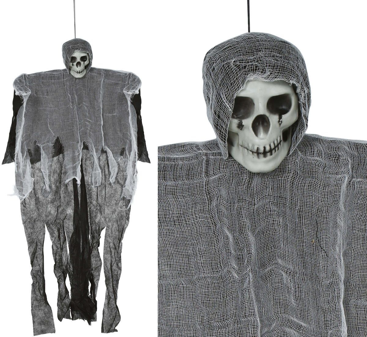 GP29002 – Skelett Grusel Deko Halloween Geisterfigur – Farbe: Grau