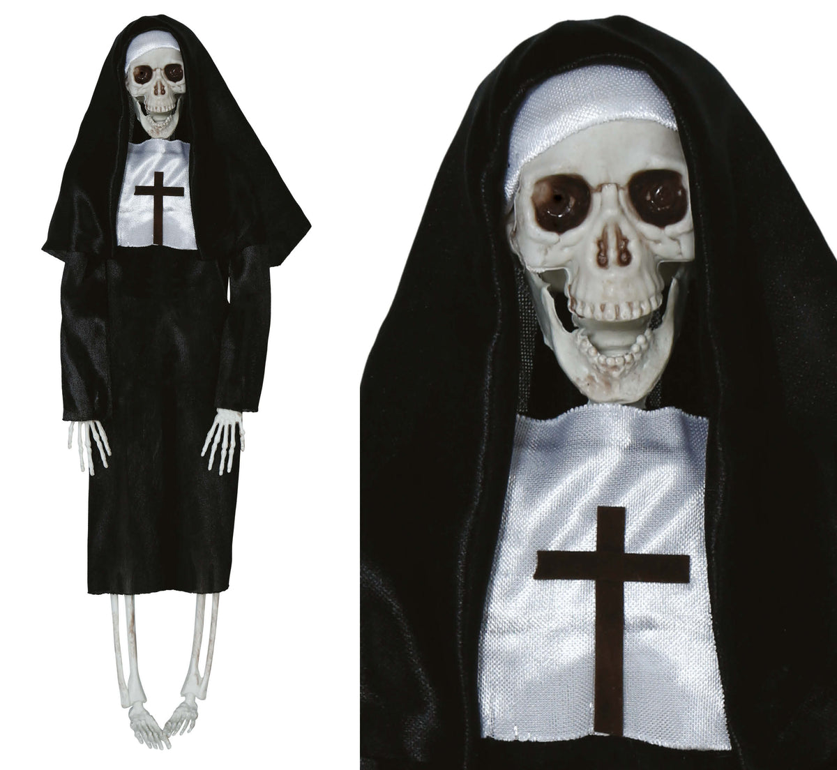 GP29003 – Skelett Nonne Halloween Dekoration – Farbe: Schwarz / Weiß