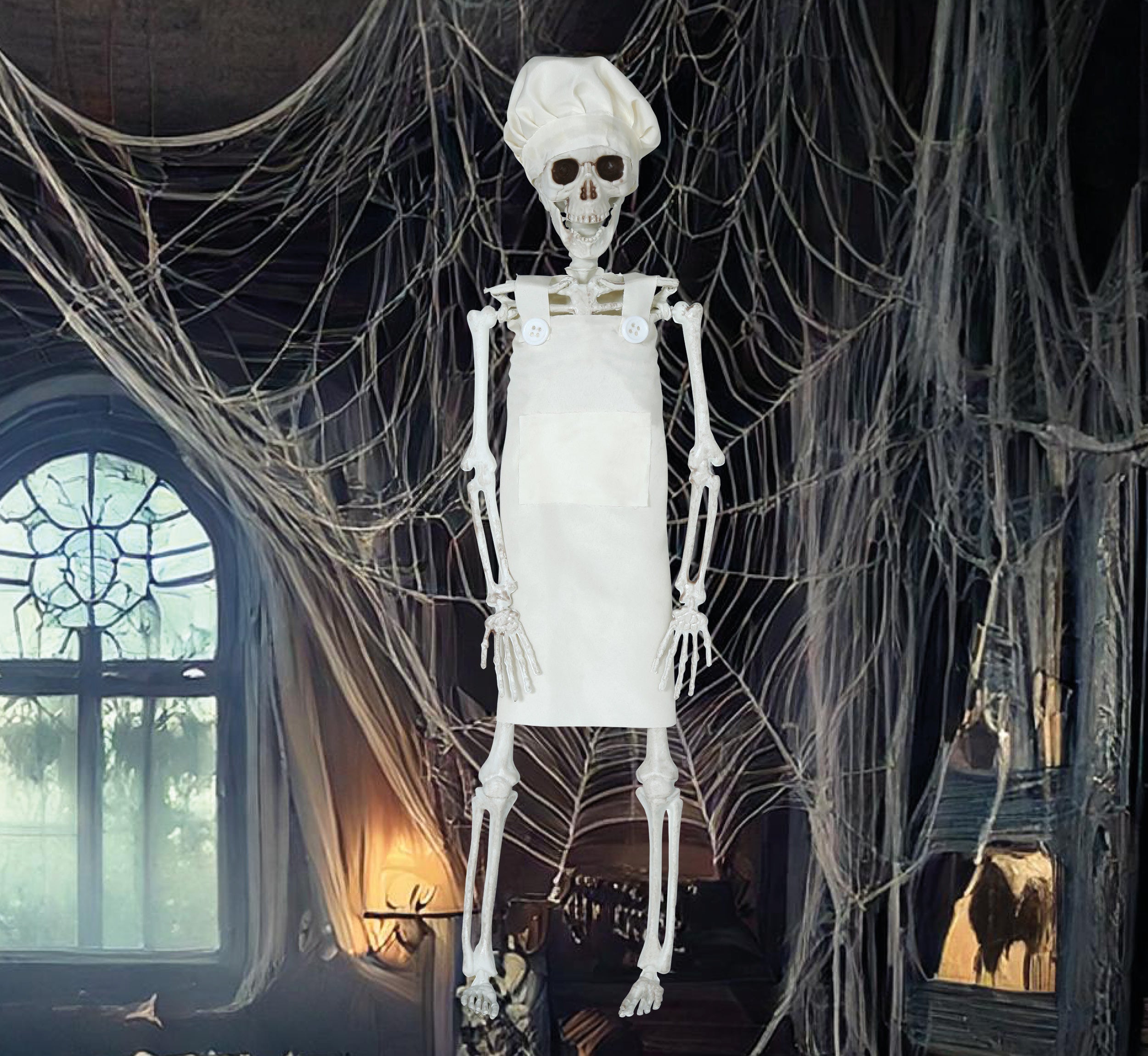 GP29006 – Skelett Koch Dekoration Halloween Küche – Farbe: Beige