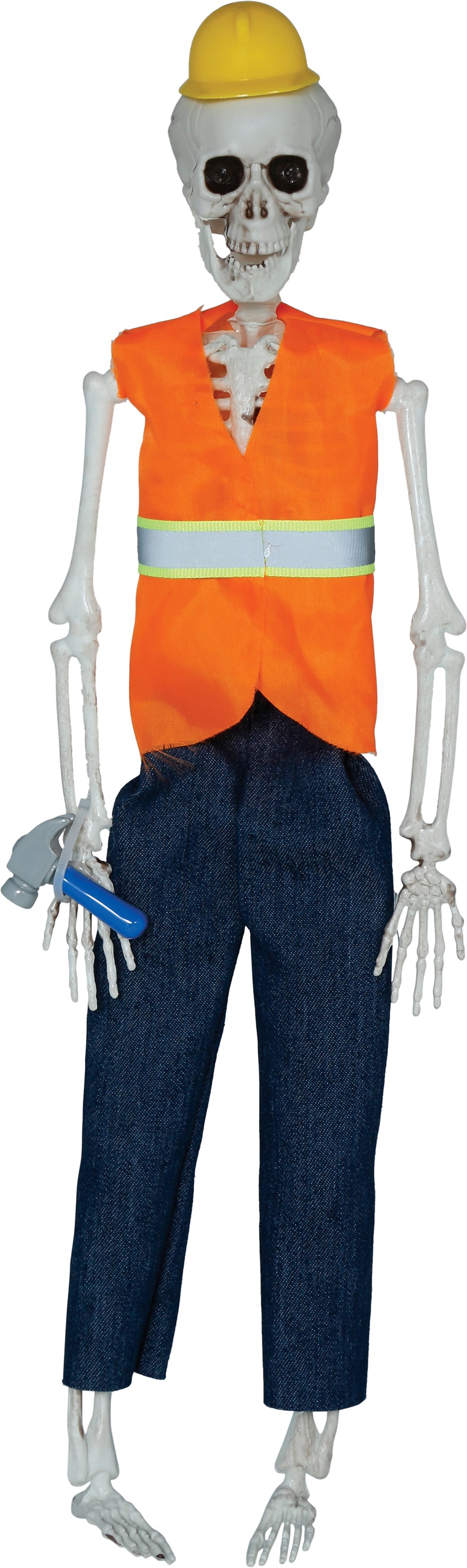 GP29011 – Skelett Bauarbeiter Figur Halloween – Farbe: Orange / Blau