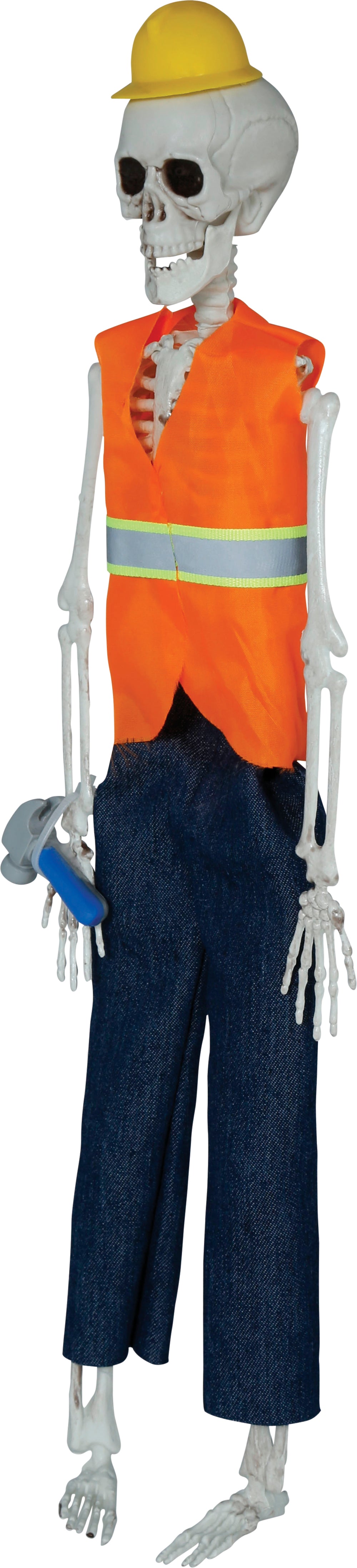 GP29011 – Skelett Bauarbeiter Figur Halloween – Farbe: Orange / Blau