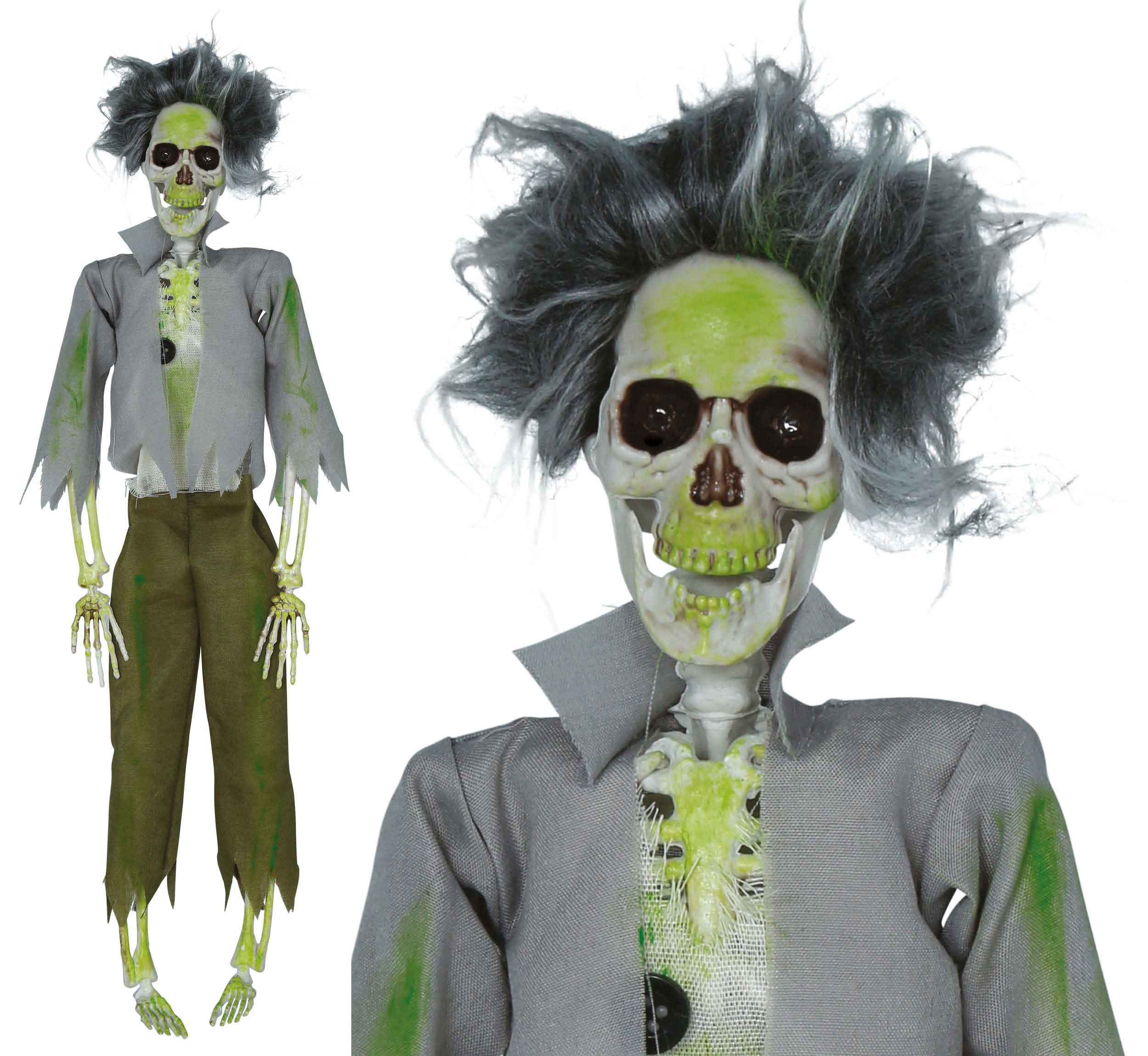 GP29013 – Skelett Zombie Deko Halloween Figur – Farbe: Grau