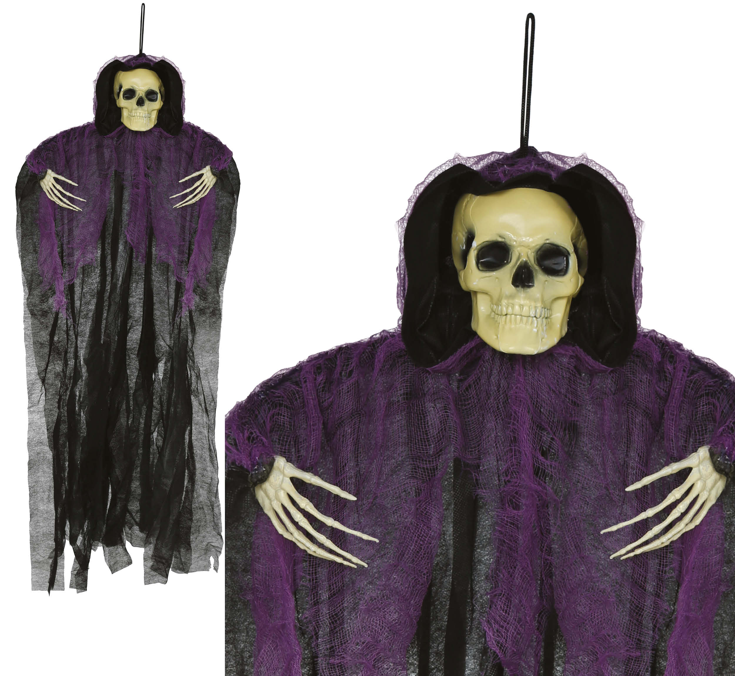 GP29016 – Skelett Dekoration Halloween Hängedeko – Farbe: Schwarz