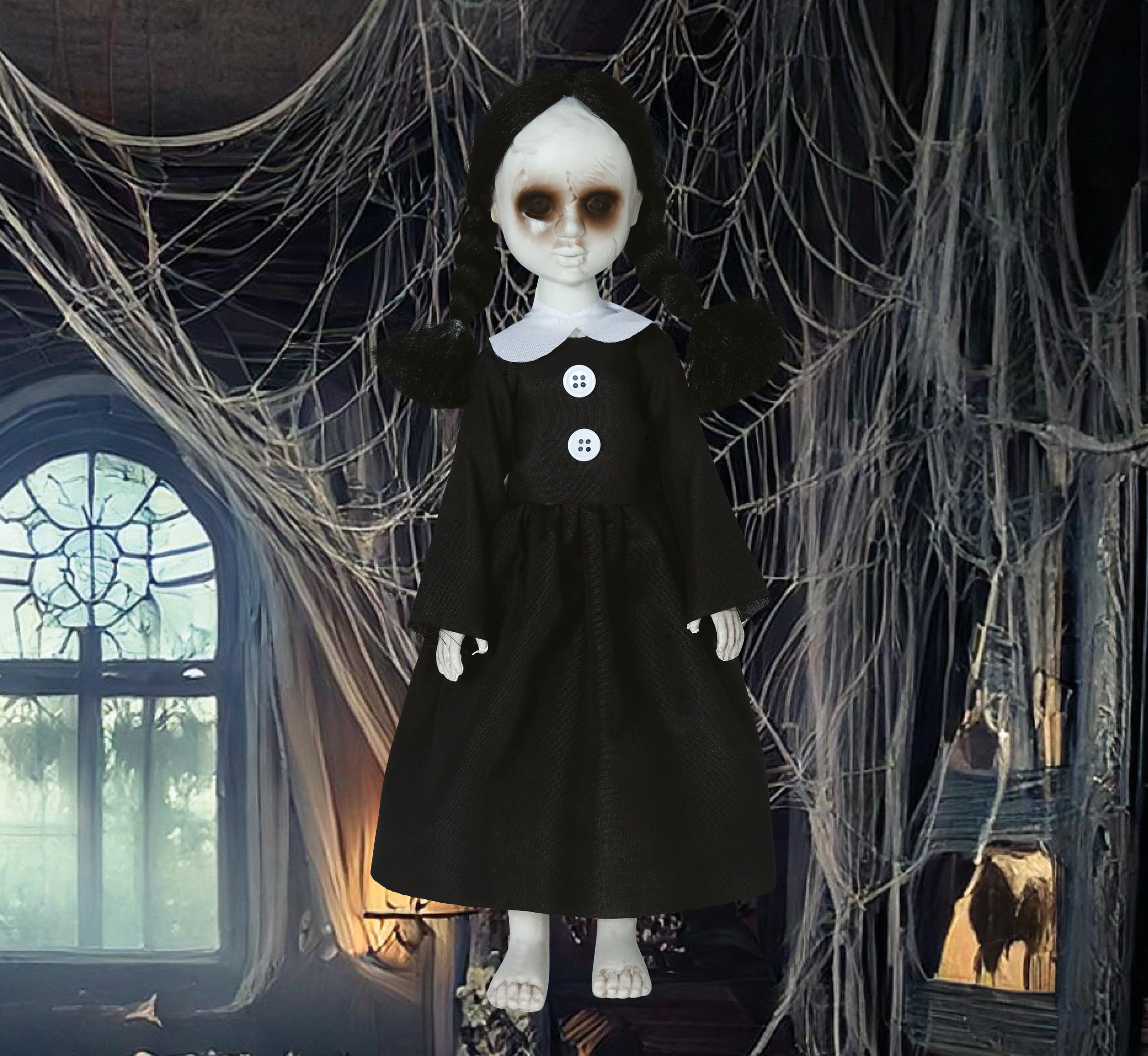 GP29020 – Halloween Puppe Mit Zöpfen – Farbe: Schwarz