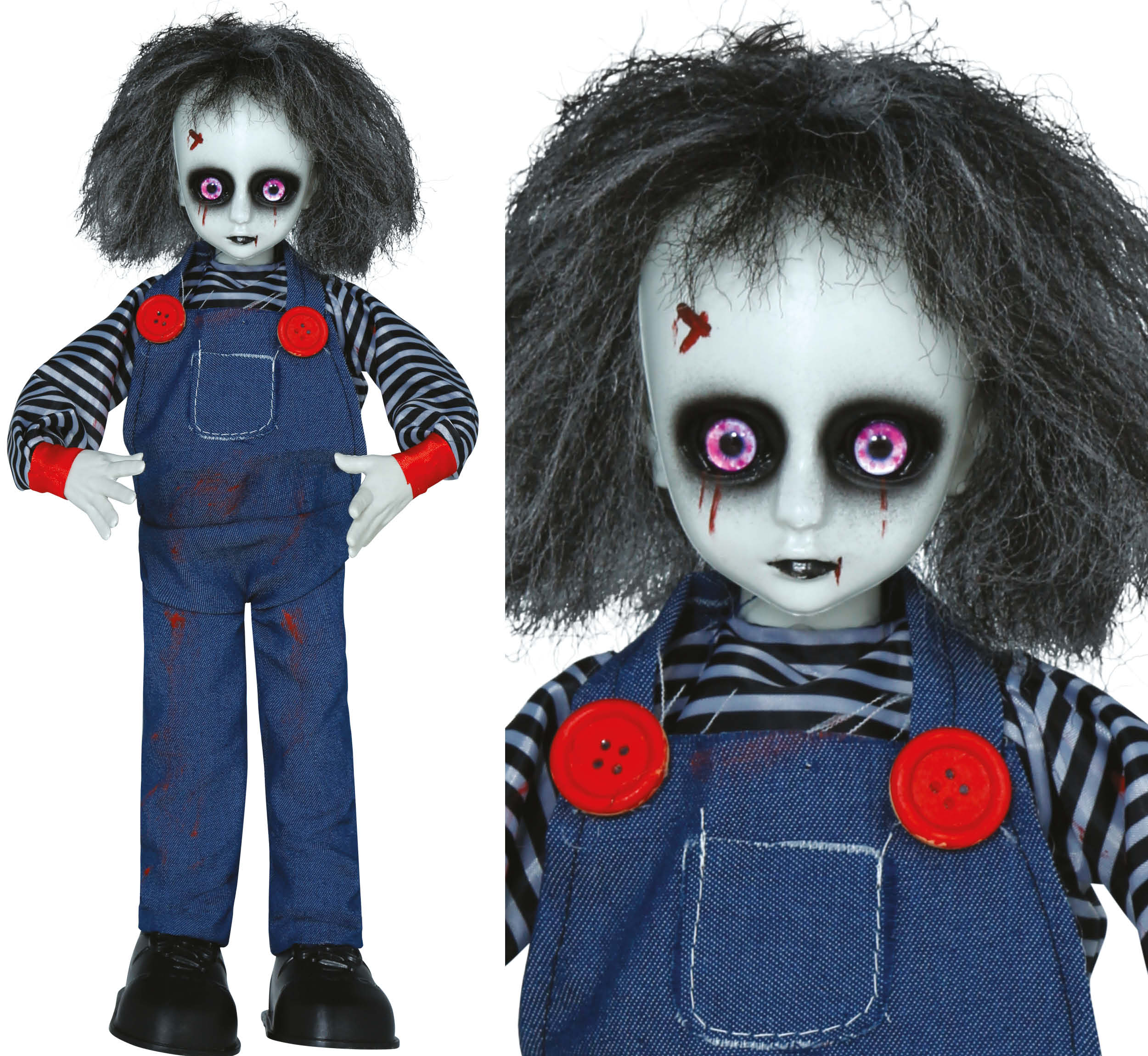 GP29023 – Clown Grusel Puppe Gruseldekoration – Farbe: Blau