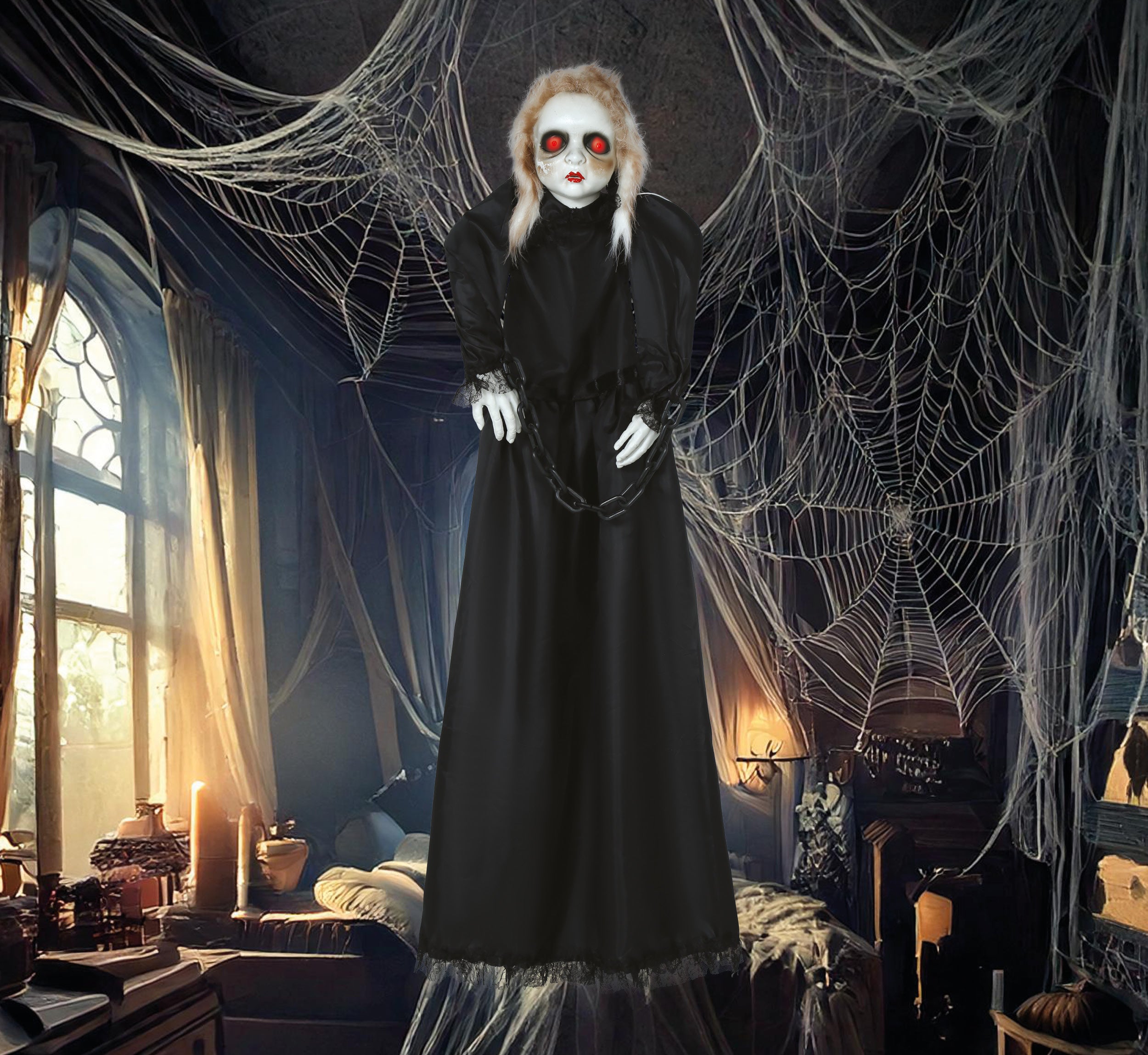 GP29028 – Halloween Puppe Hängefigur Spukhaus – Farbe: Schwarz