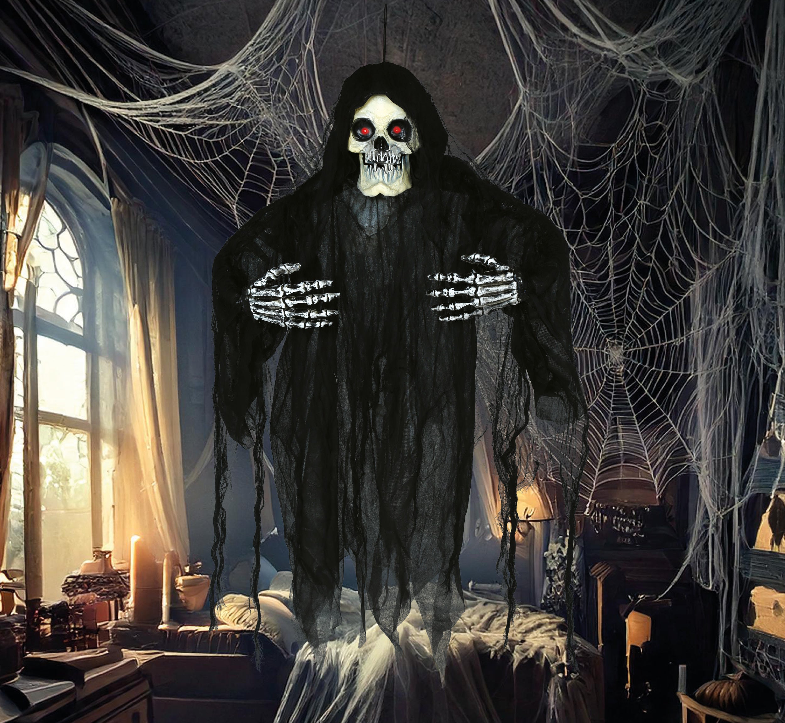 GP29030 – Skelett Hängefigur Grusel Effekte – Farbe: Schwarz