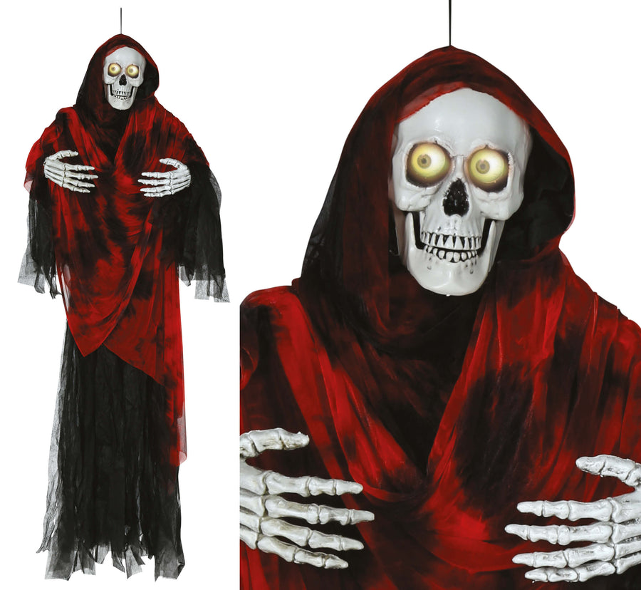GP29032 – Skelett Halloween Hängedekoration Zombie – Farbe: Schwarz / Rot, Ansicht 2