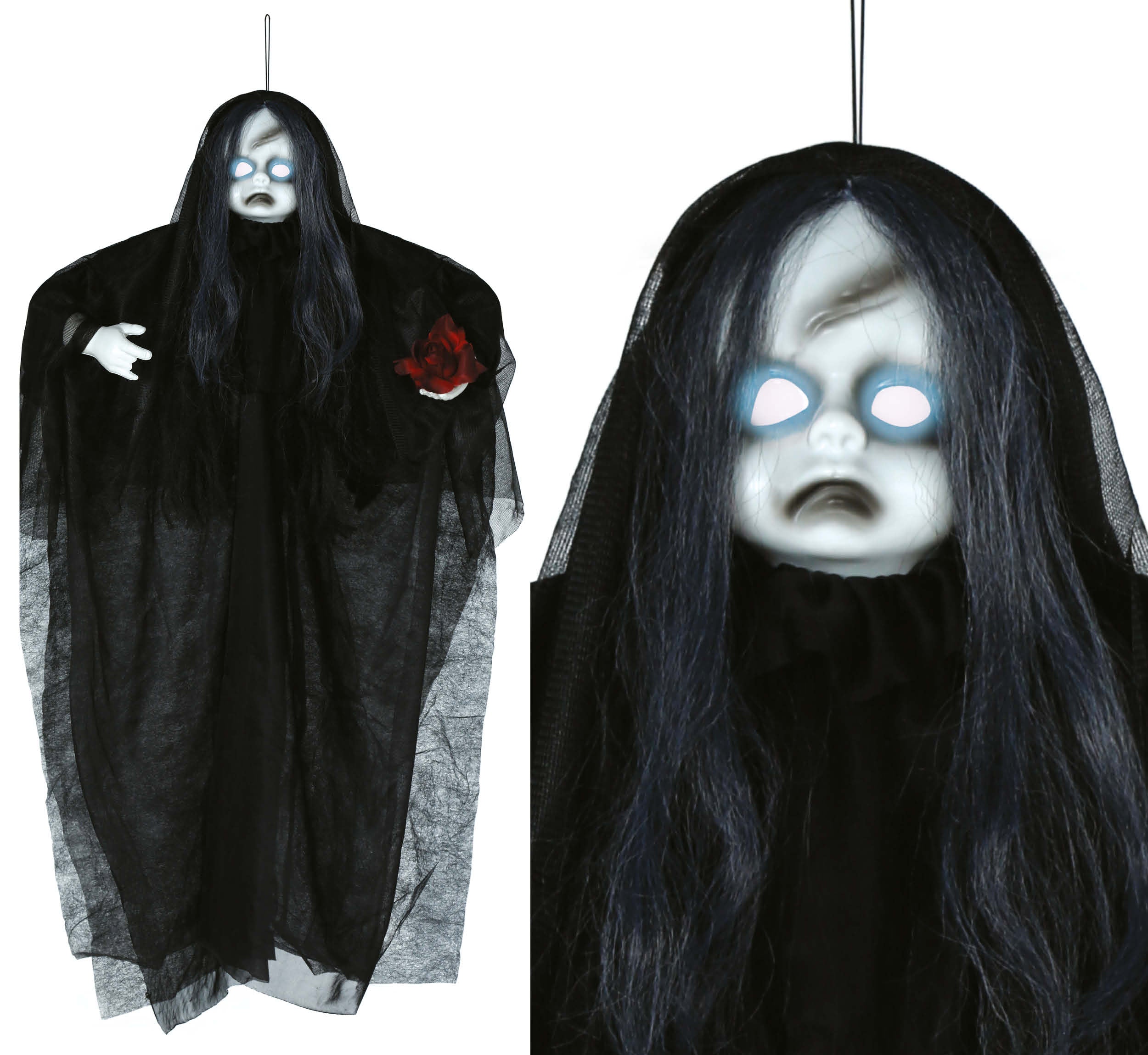 GP29034 – Halloween Geisterfigur Sprechende Puppe – Farbe: Schwarz