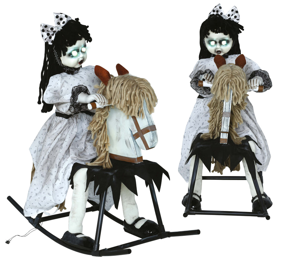 GP29037 – Hexenpuppe Schaukelpferd Geistermädchen – Farbe: Weiß, Ansicht 2