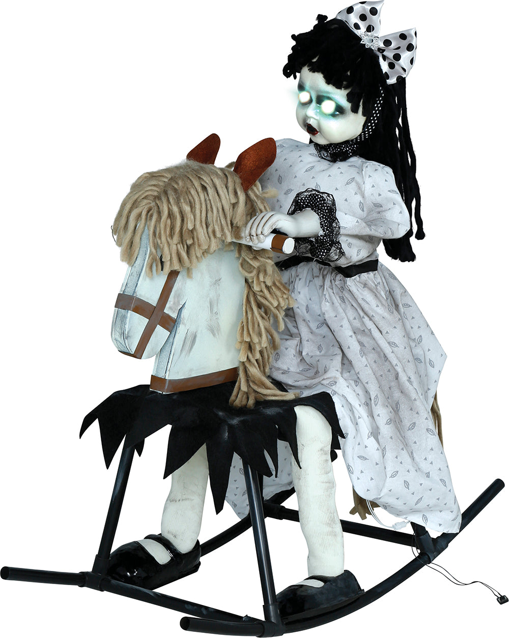 GP29037 – Hexenpuppe Schaukelpferd Geistermädchen – Farbe: Weiß