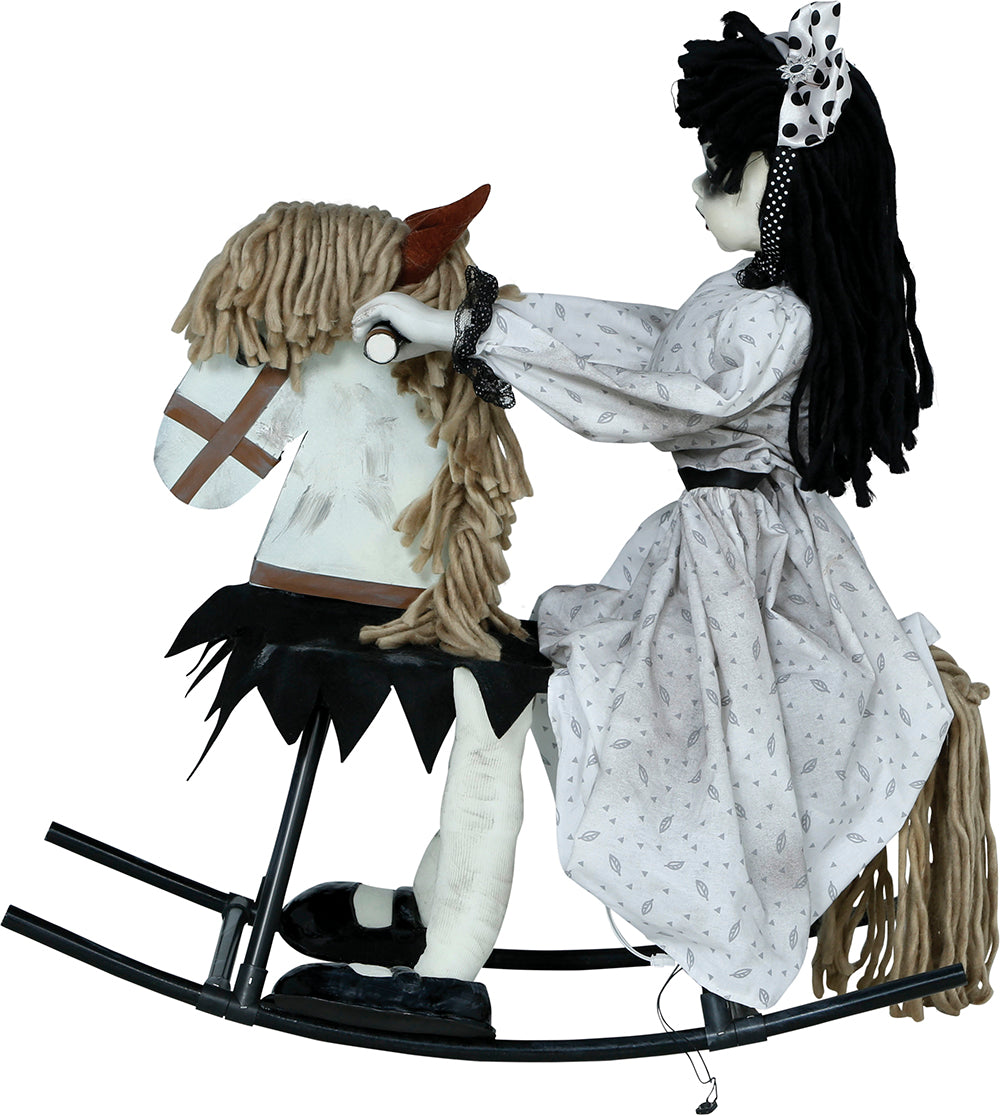 GP29037 – Hexenpuppe Schaukelpferd Geistermädchen – Farbe: Weiß