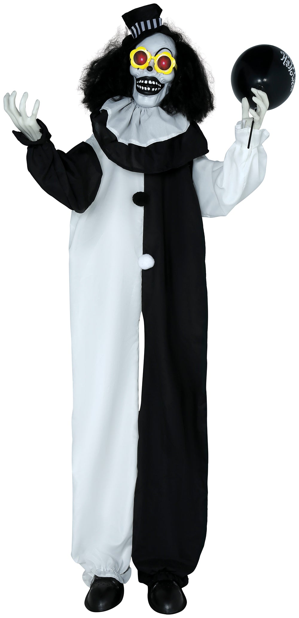 GP29040 – Clown Horrorfigur Halloween Dekoration – Farbe: Weiß / Schwarz