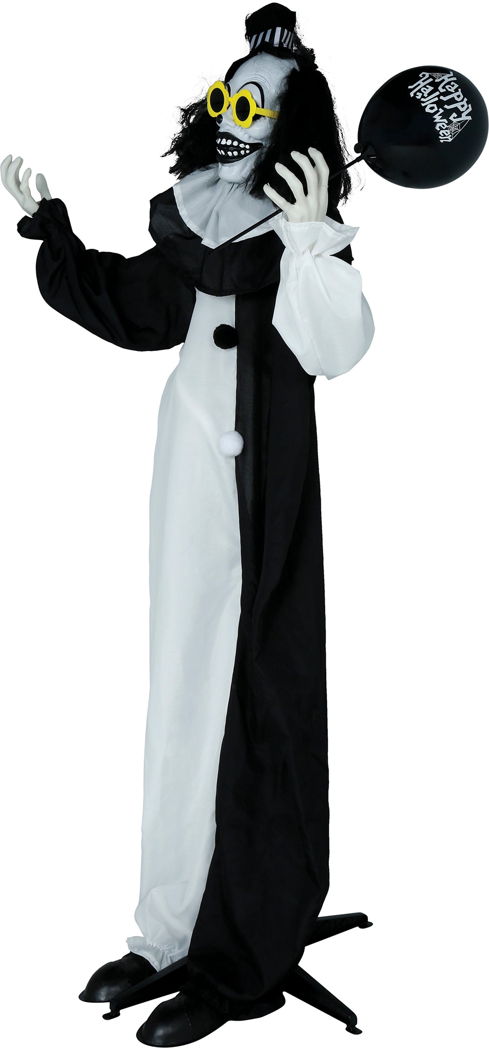 GP29040 – Clown Horrorfigur Halloween Dekoration – Farbe: Weiß / Schwarz