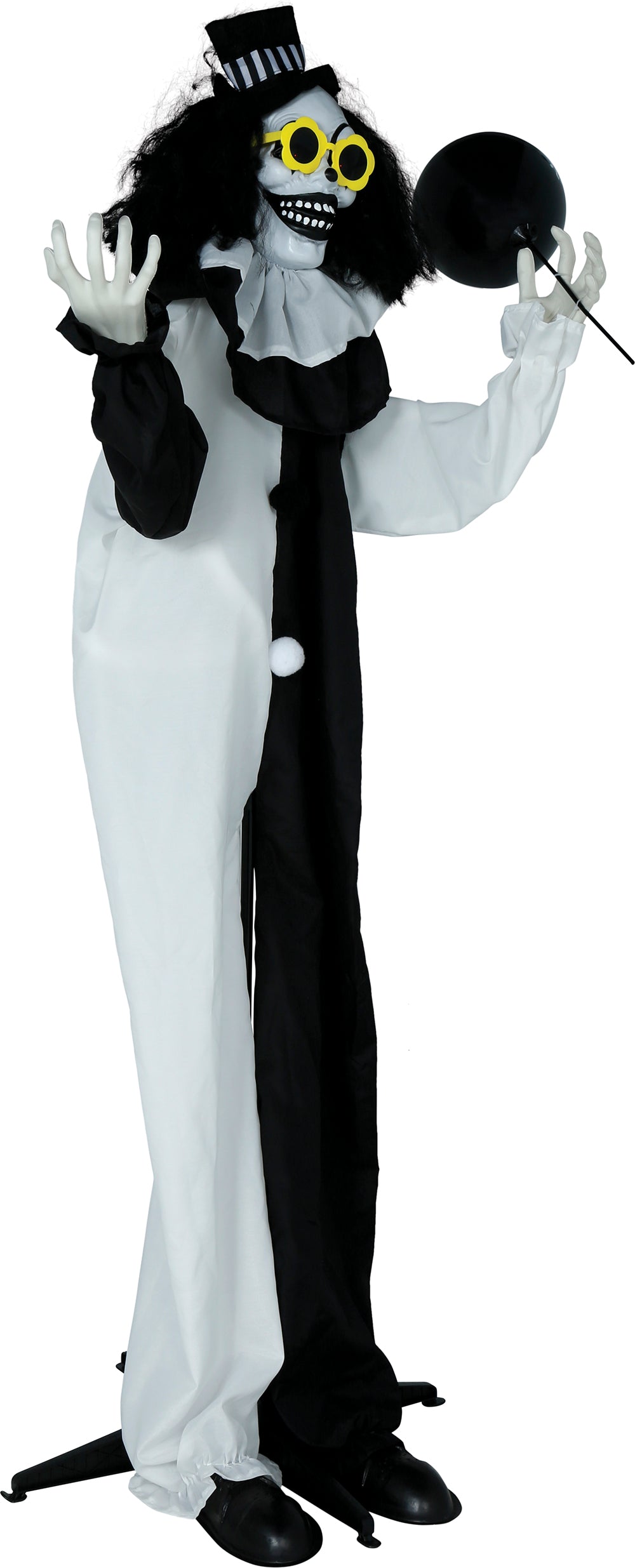 GP29040 – Clown Horrorfigur Halloween Dekoration – Farbe: Weiß / Schwarz