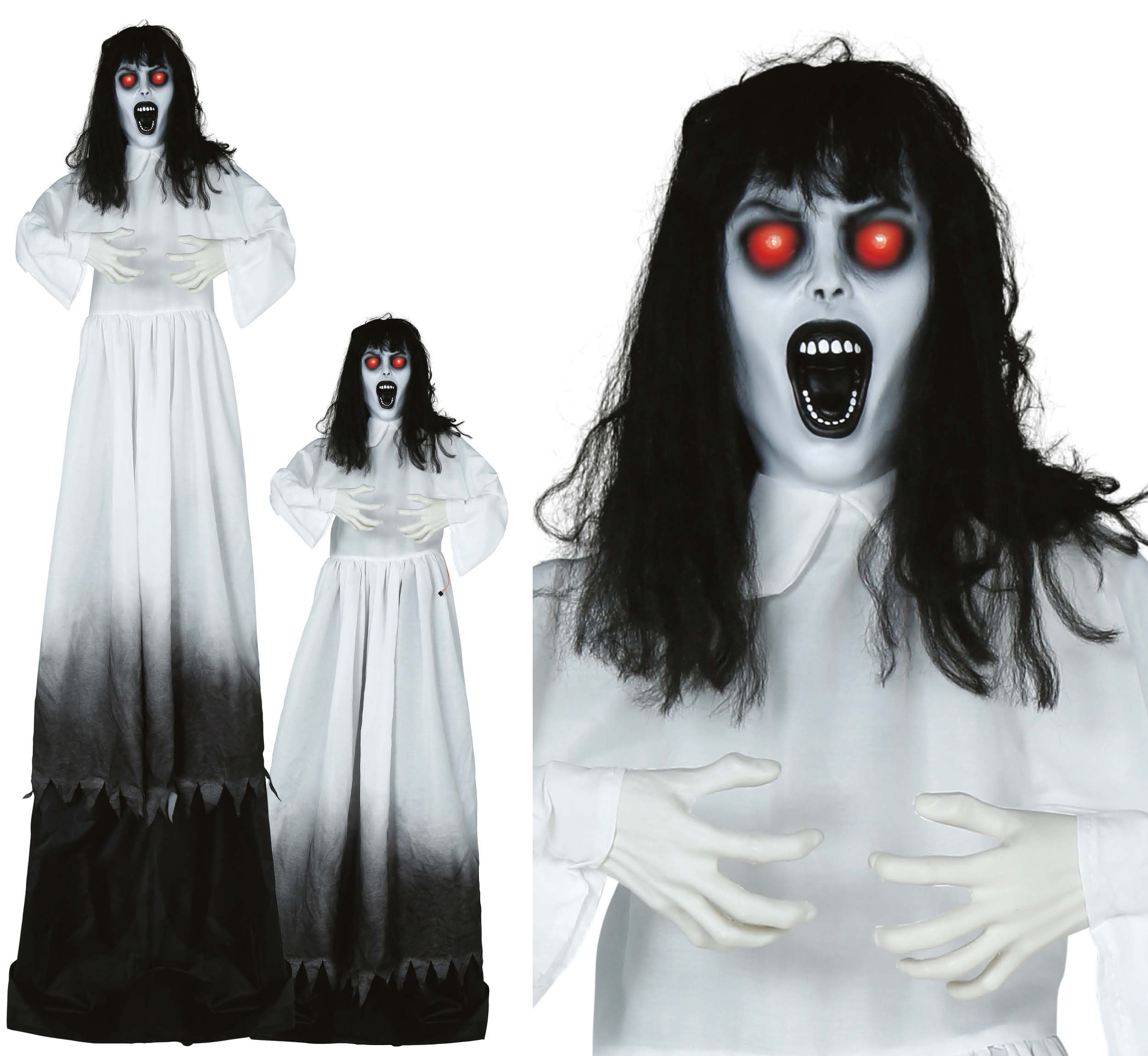 GP29043 – Halloween Zombie Dame Grusel Dekoration – Farbe: Weiß