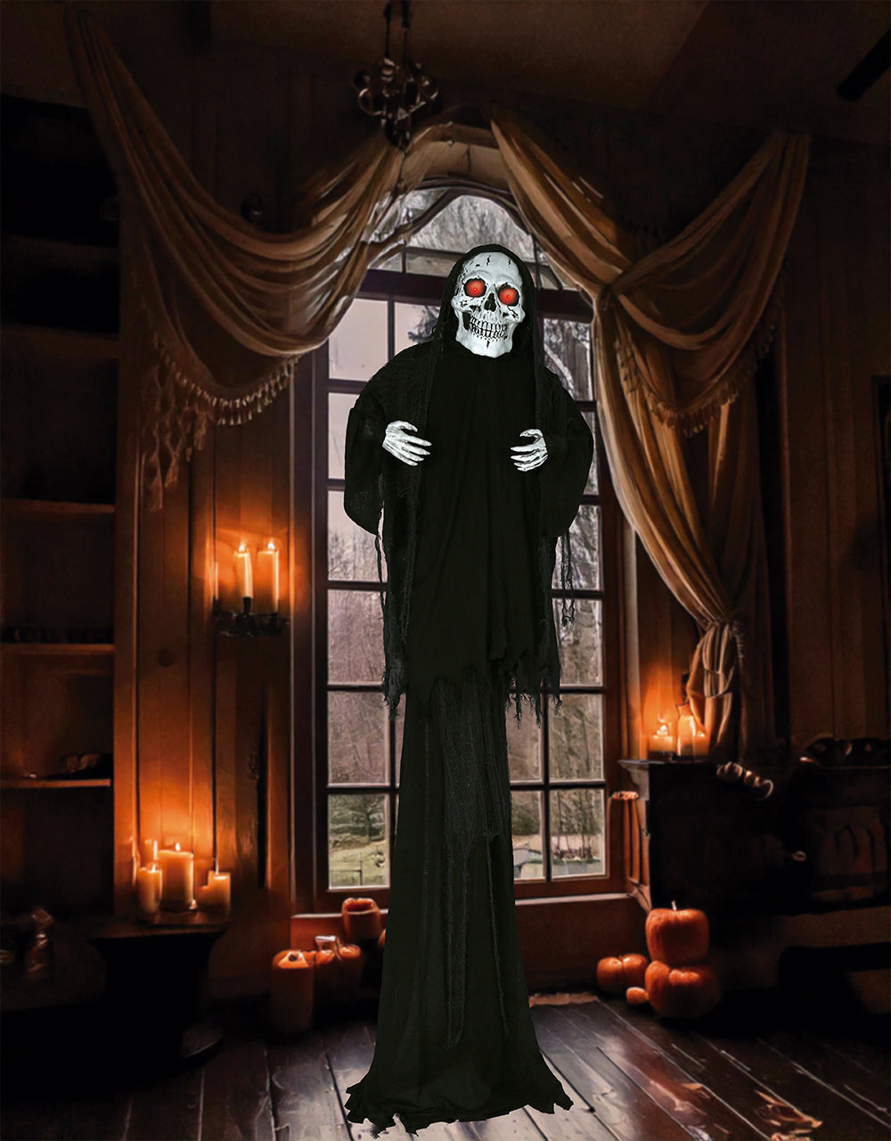 GP29045 – Skelett Halloween Deko Figur Mit Sound – Farbe: Schwarz