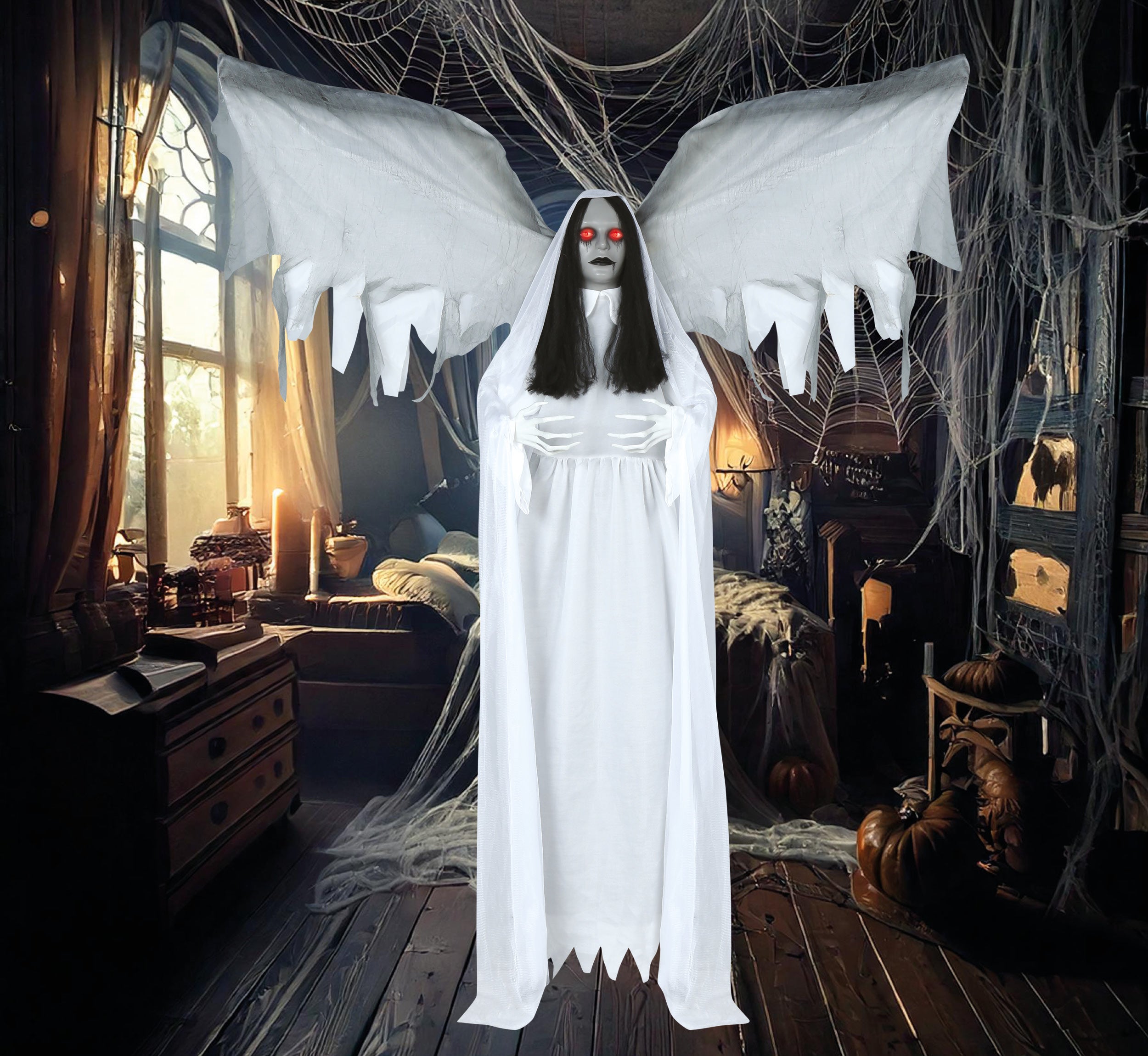 GP29046 – Halloween Engel Statue Dekofigur – Farbe: Weiß