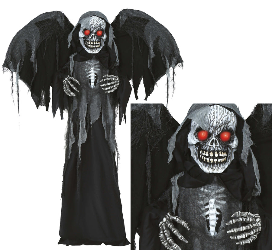GP29047 – Skeletthorror Figur Mit Flügeln – Farbe: Grau, Ansicht 2