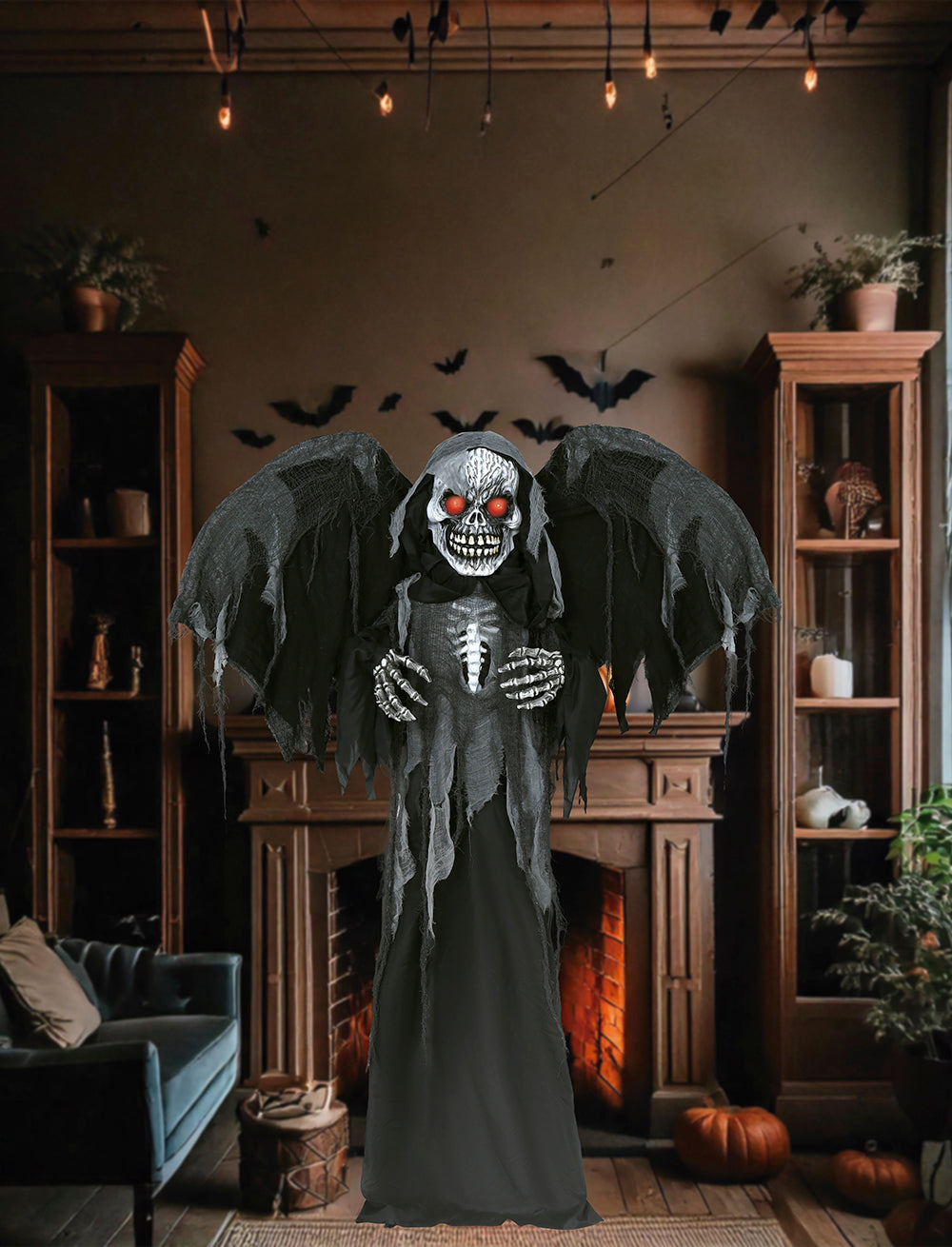 GP29047 – Skeletthorror Figur Mit Flügeln – Farbe: Grau