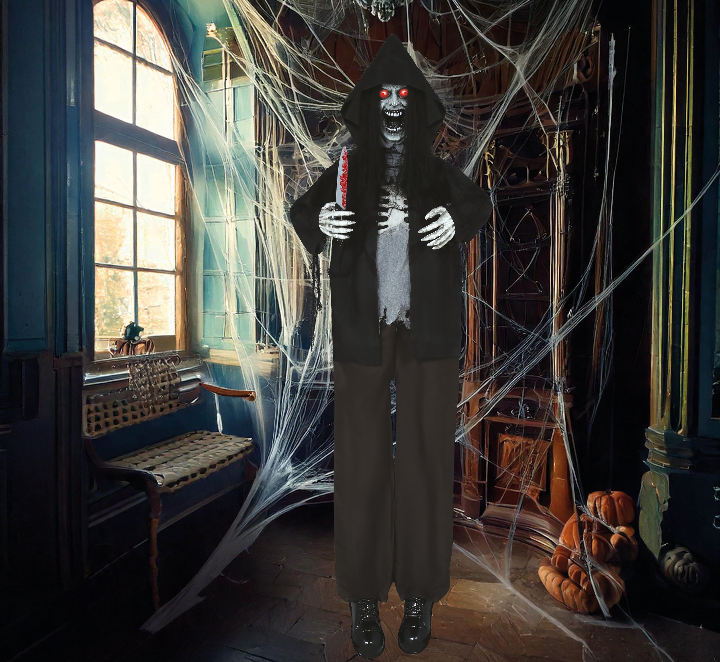 GP29049 – Zombie Horror Figur Halloween Deko – Farbe: Schwarz