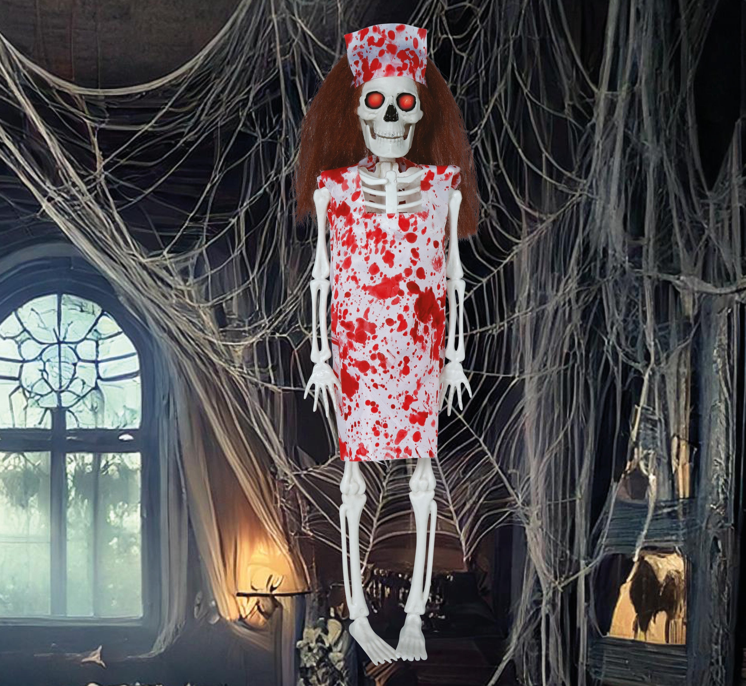 GP29060 – Skelett Krankenschwester Halloween – Farbe: Weiß / Beige