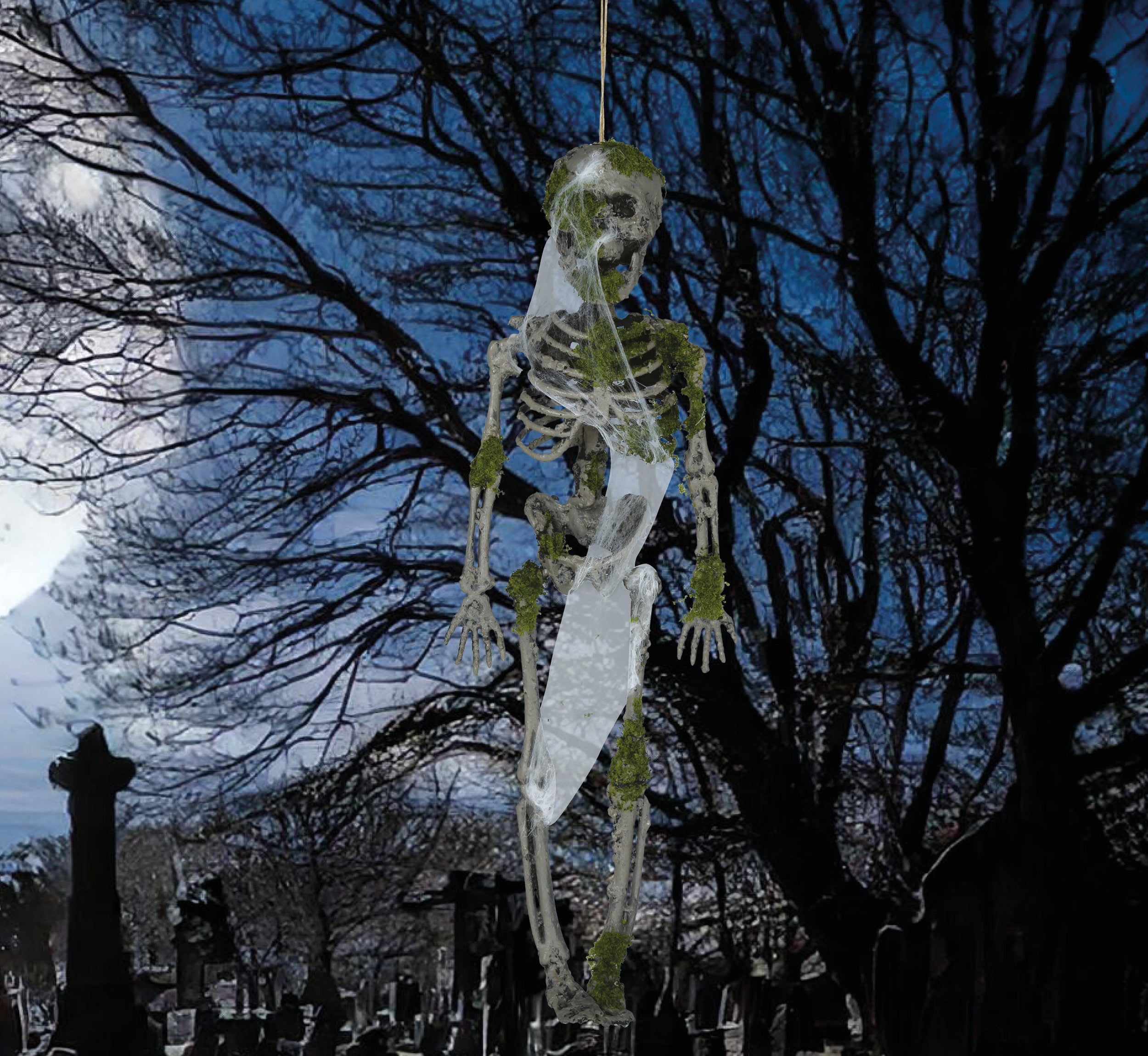 GP29061 – Skelett Deko Moosig Antikes Design – Farbe: Grau