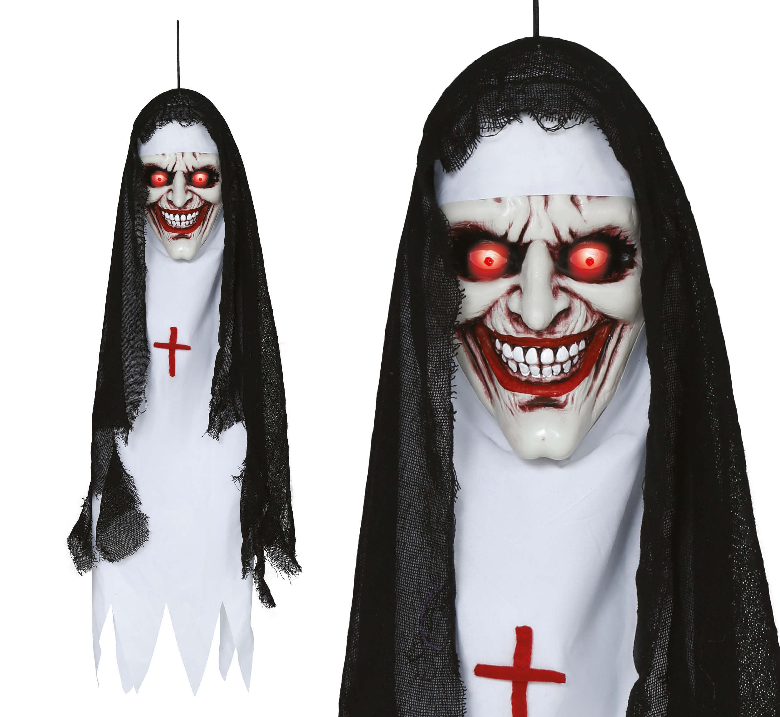 GP29062 – Horror Schwester Grusel Hängefigur – Farbe: Weiß / Schwarz