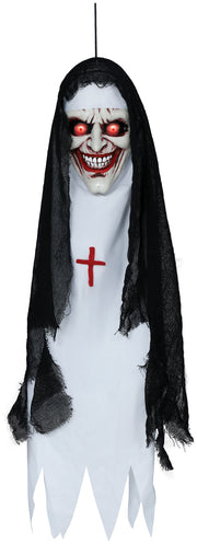 Horror Nonne Hängefigur 90 cm mit Licht Sound, Bild 1