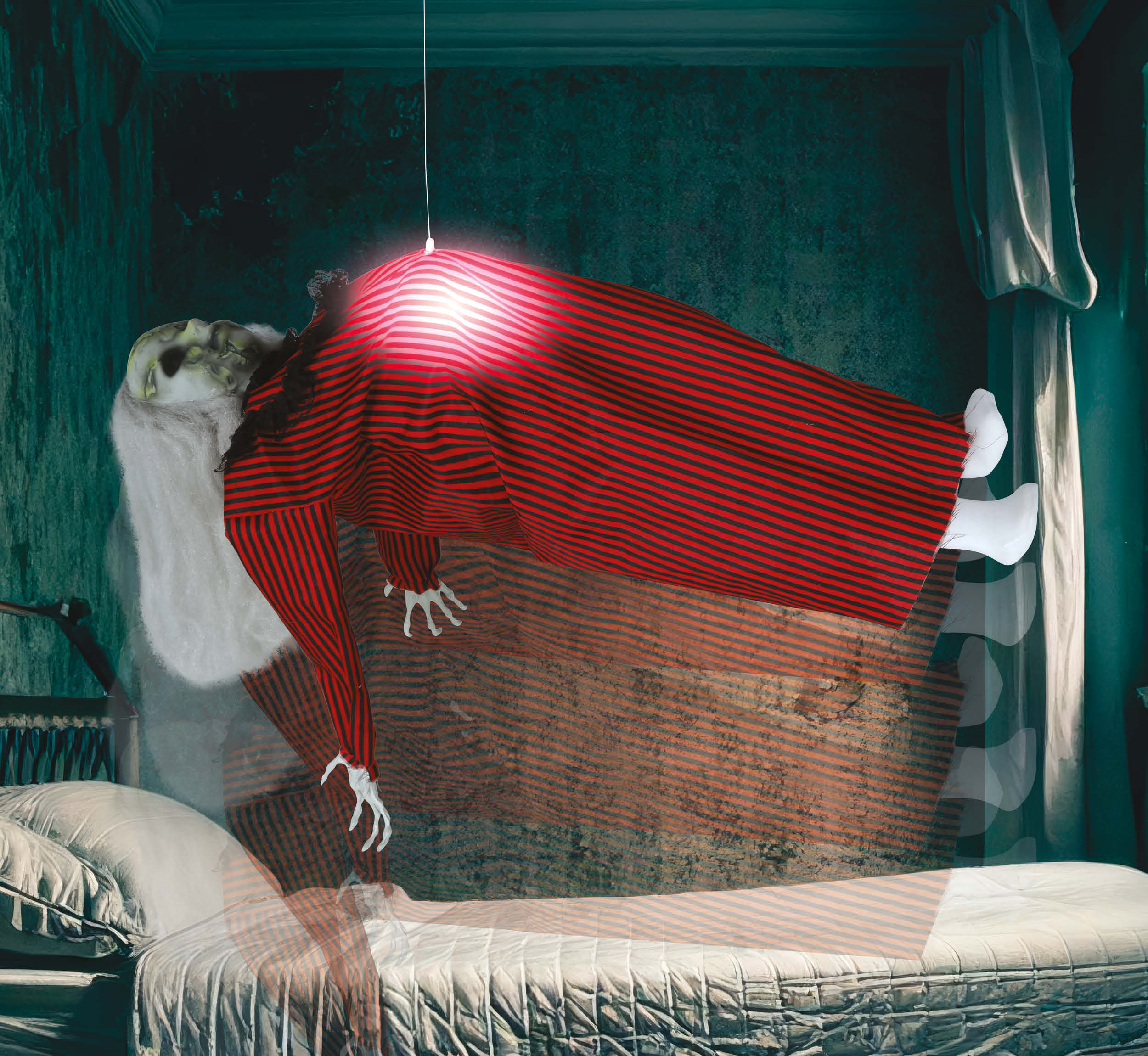 GP29066 – Halloween Schwebende Geisterfrau Dekoration – Farbe: Rot