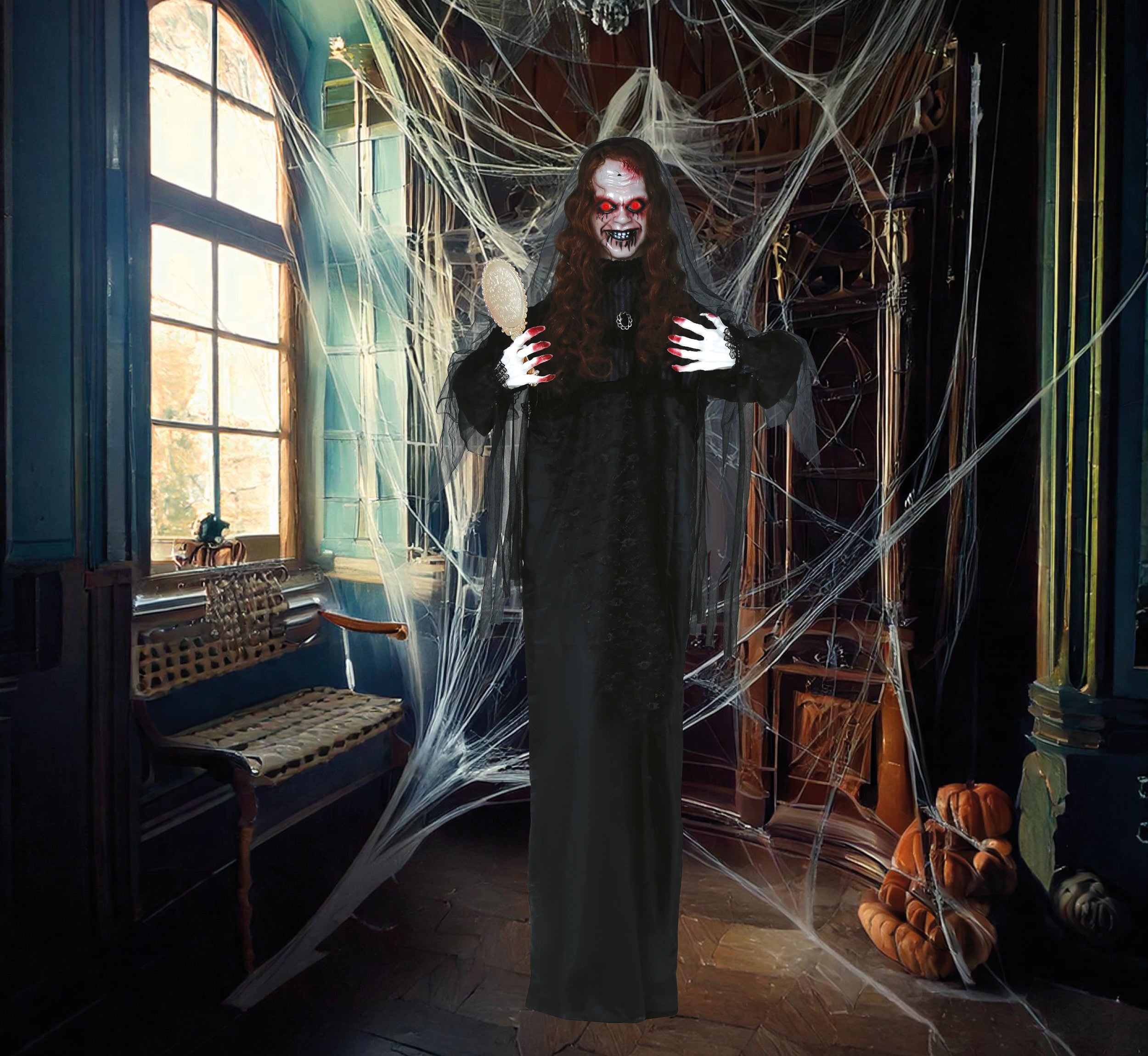 GP29069 – Vampir Halloween Dekofigur Spiegel – Farbe: Schwarz