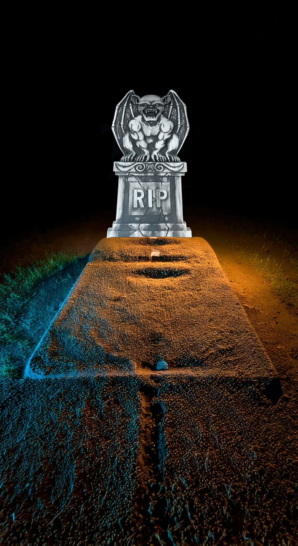 GP29075 – Halloween Grabskulptur Gargoyle Steinfigur – Farbe: Grau