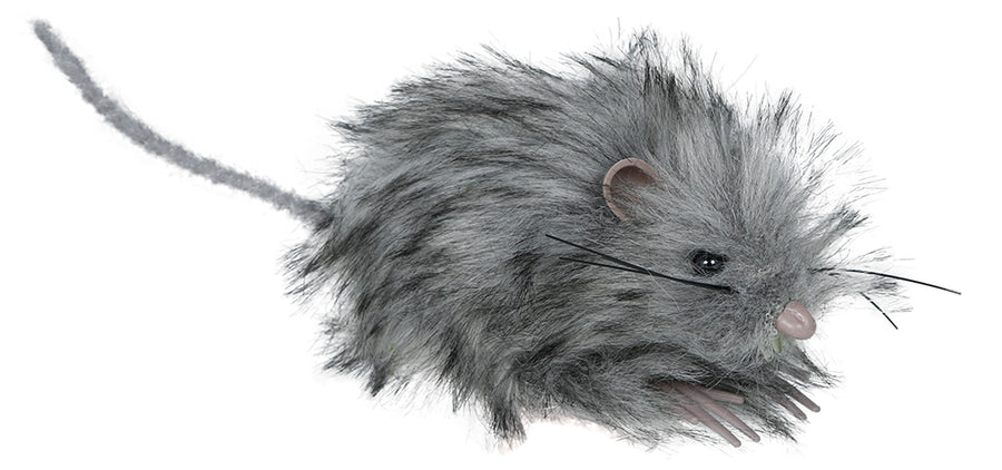 Deko Ratte grau 11 cm pelzig