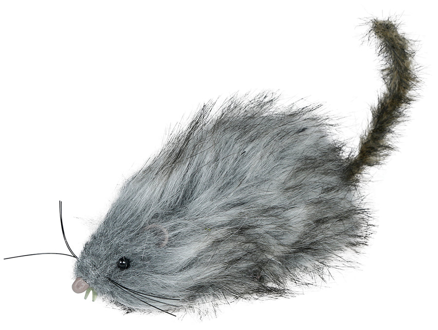 Deko Ratte grau 16 cm pelzig
