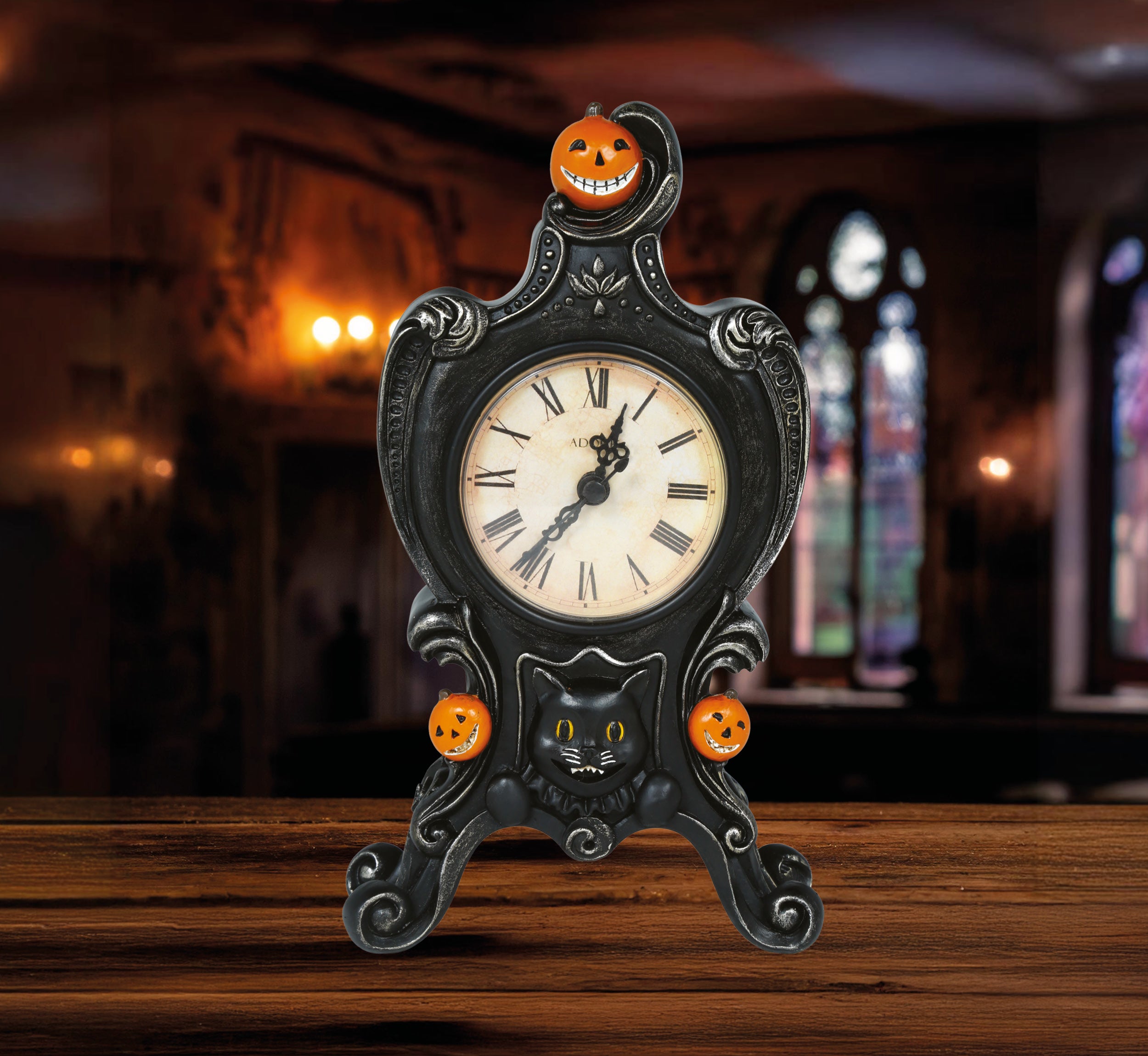 GP29083 – Halloween Gothic Tischuhr Antike Deko – Farbe: Braun