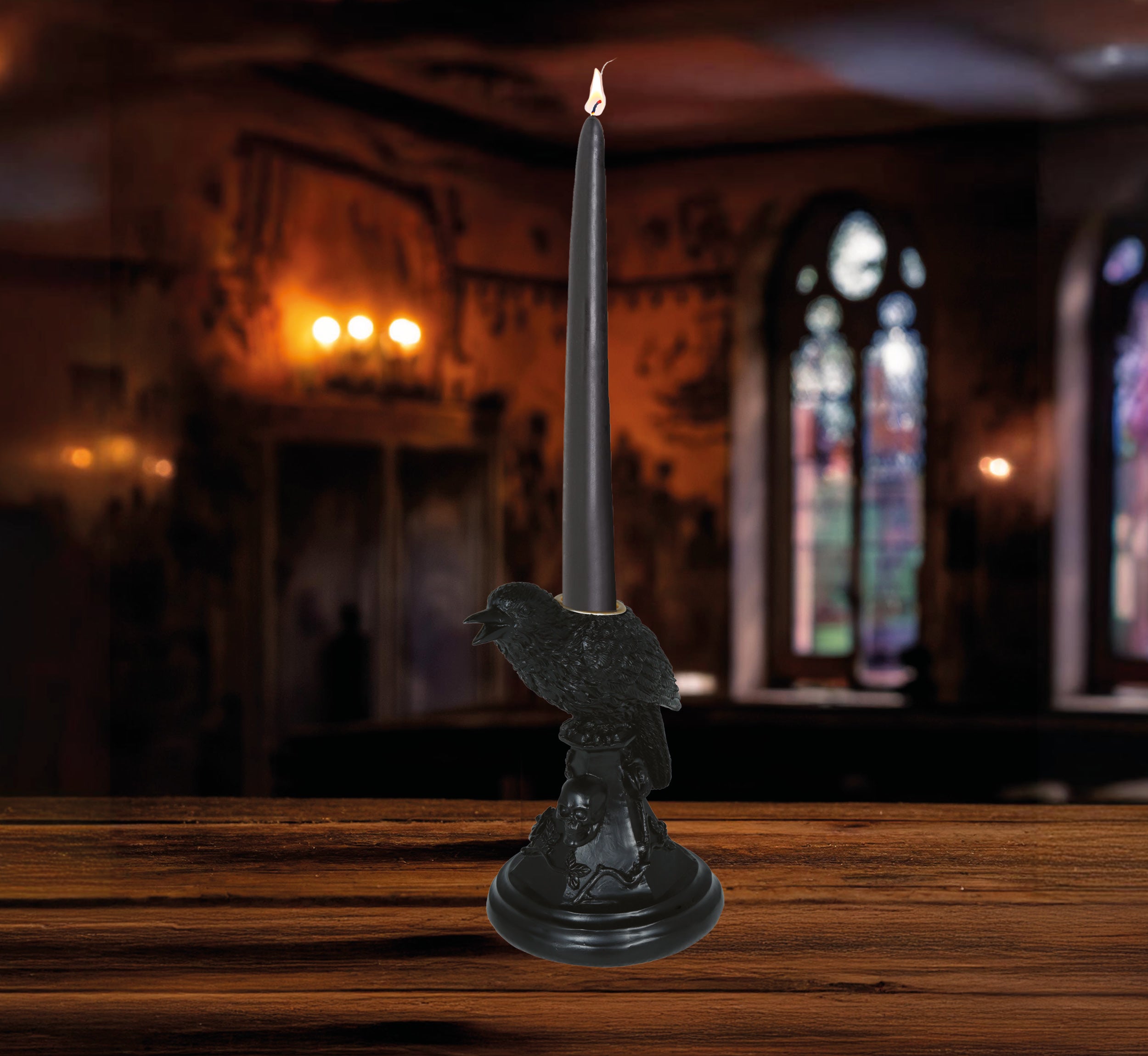 GP29087 – Tier Rabe Kerzenhalter Halloween – Farbe: Schwarz