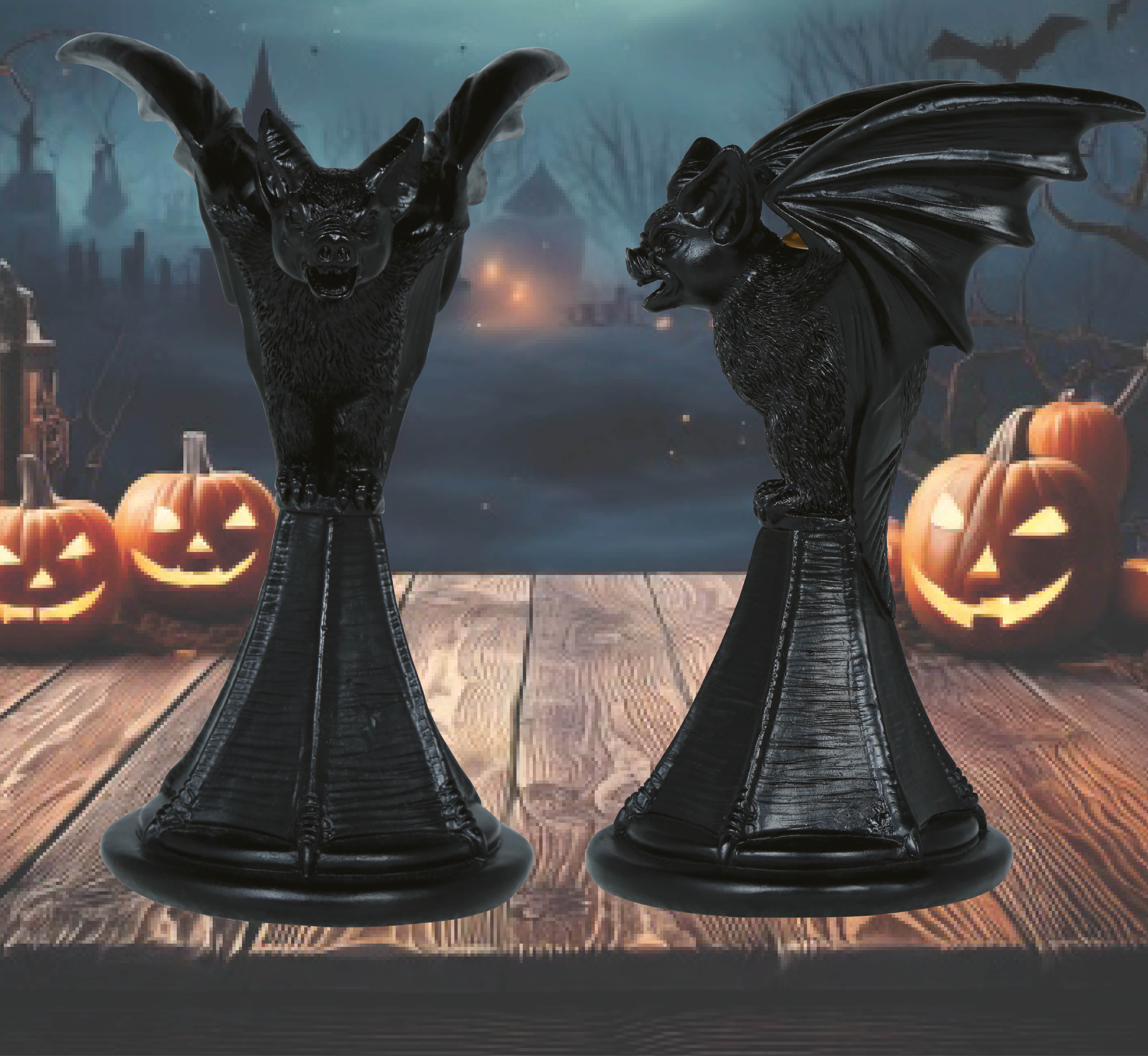 GP29088 – Tier Kerzenleuchter Fledermaus Halloween Dekoration – Farbe: Schwarz