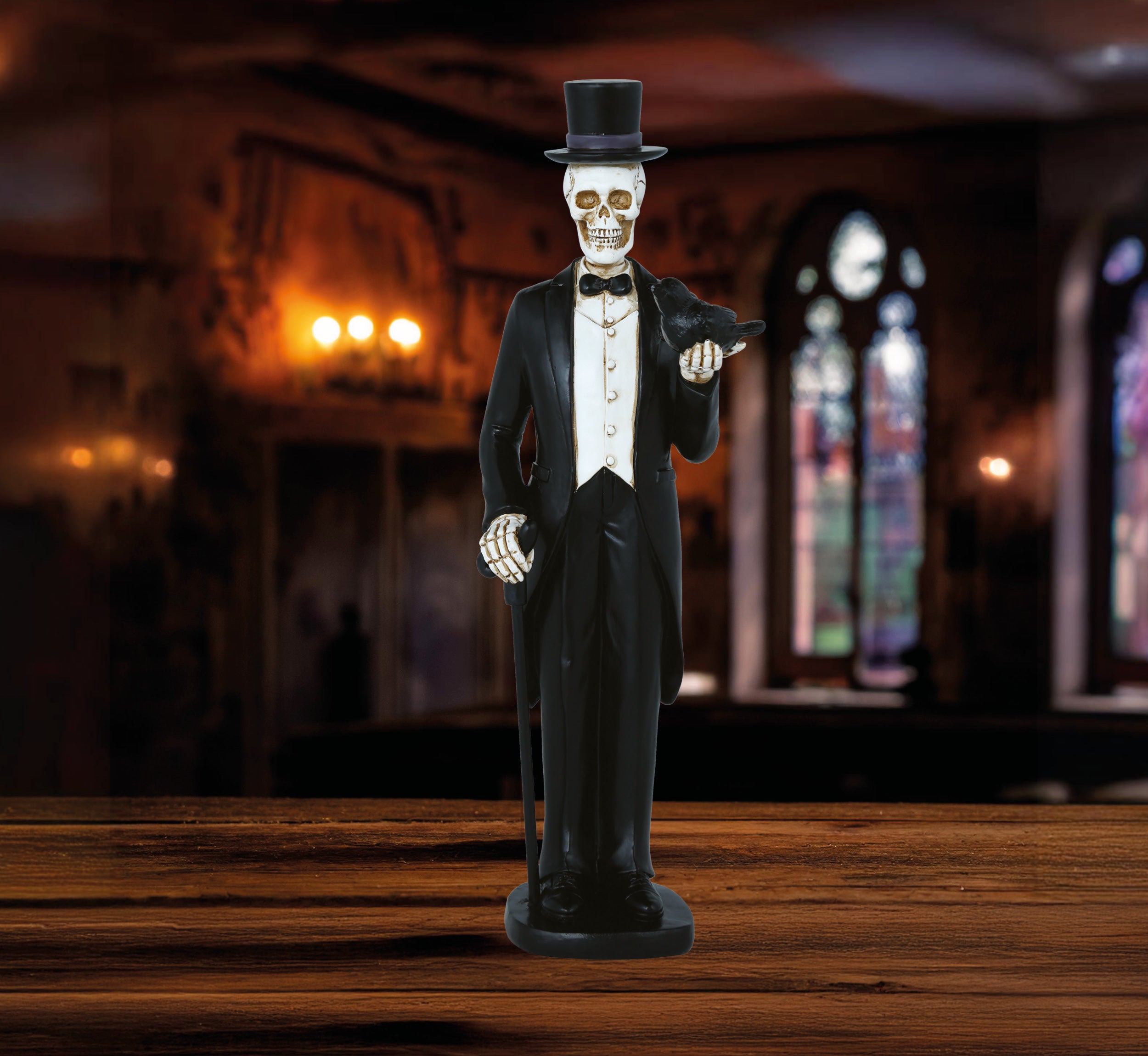 GP29090 – Skelett Gentleman Halloween Deko Figur – Farbe: Schwarz
