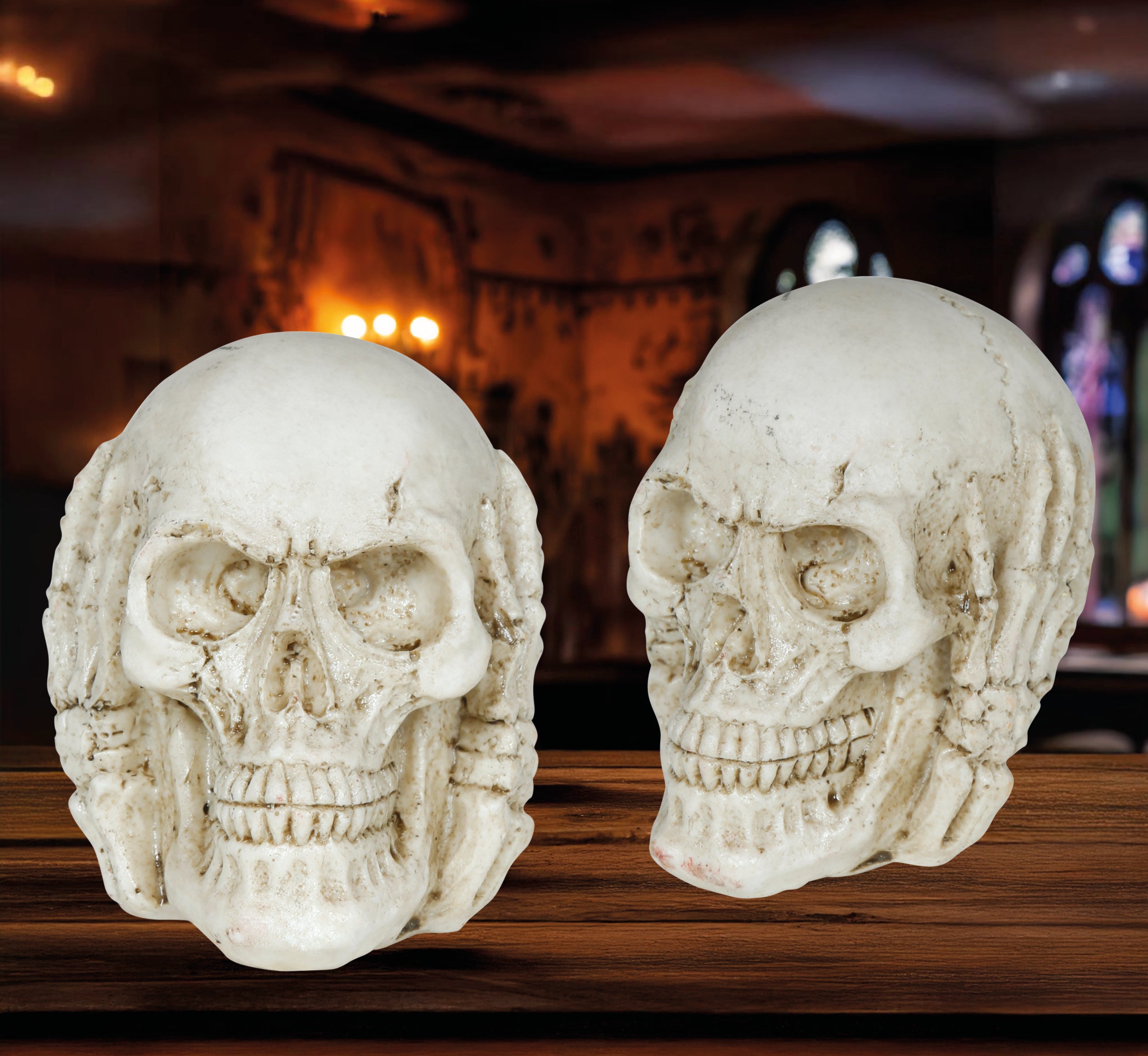 GP29092 – Skelett Totenkopf Halloween Dekoration – Farbe: Beige