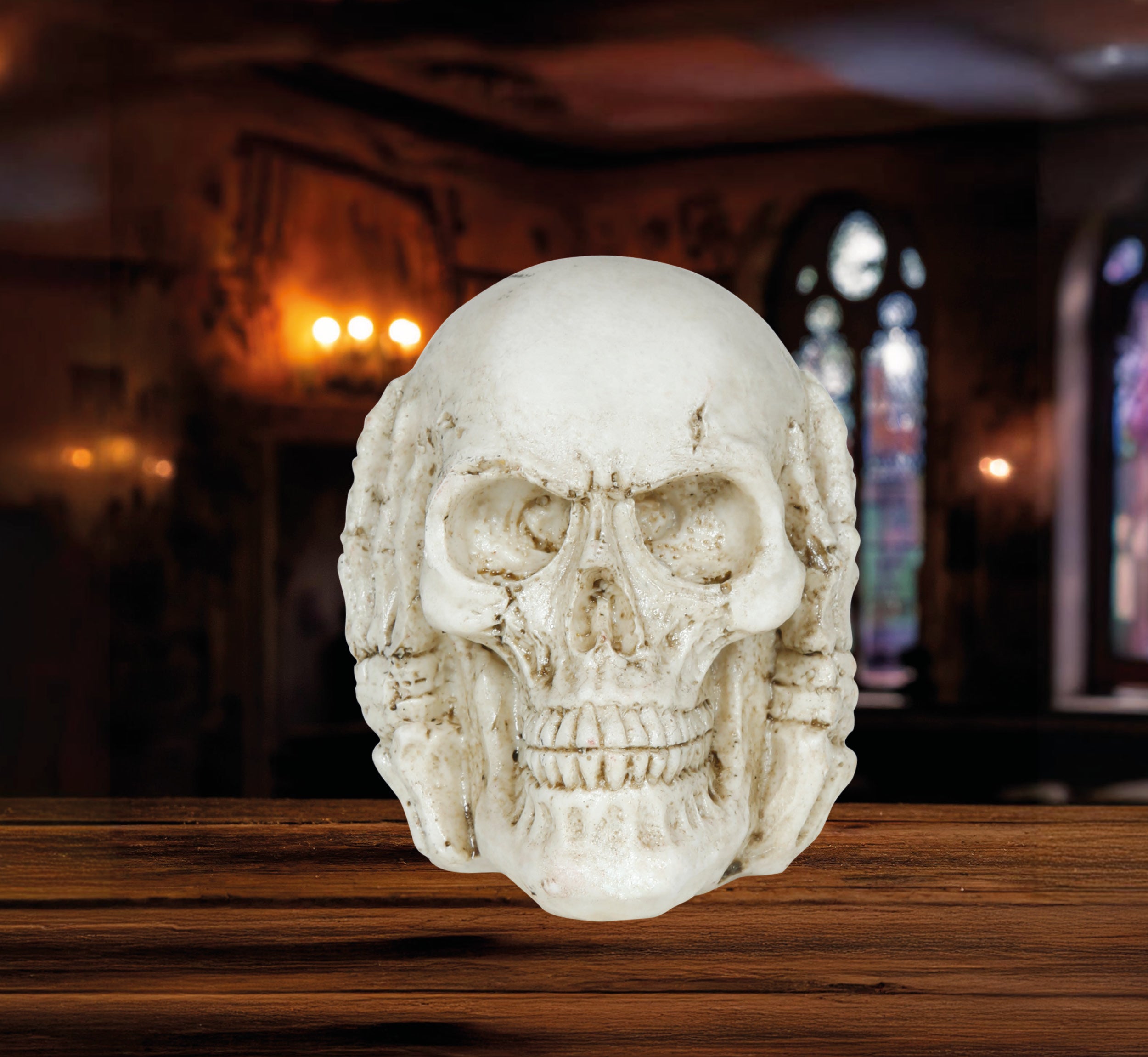 GP29092 – Skelett Totenkopf Halloween Dekoration – Farbe: Beige