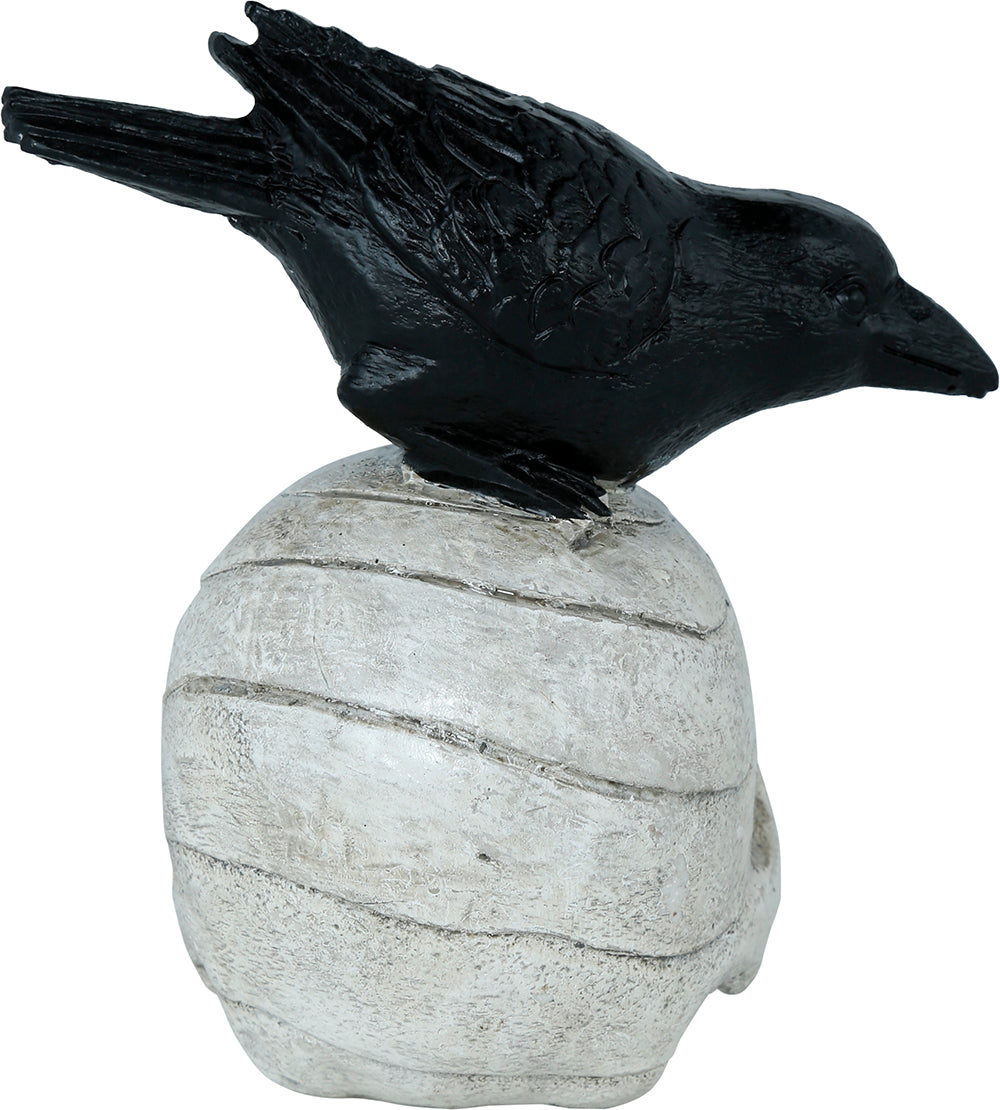 GP29093 – Skelett Dekoration Rabe Totenschädel – Farbe: Beige / Schwarz