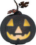 Halloween Kürbis mit Licht Dekoration Schwarz 20cm