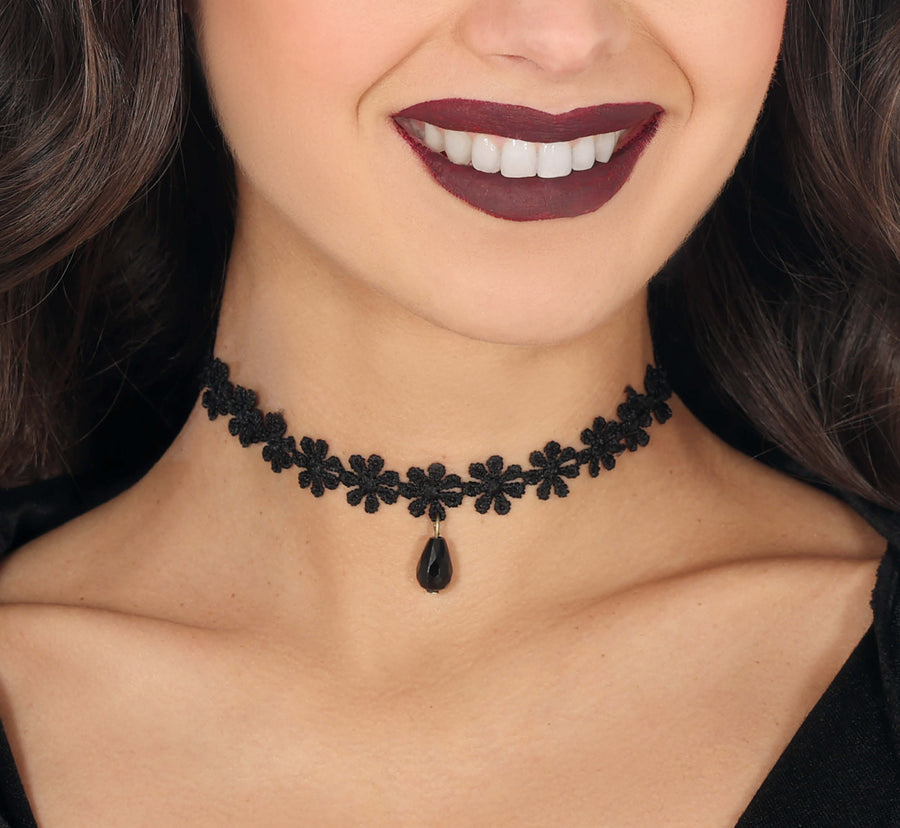 GP29101 – Prinzessin Schwarze Blumenkette Halloween – Farbe: Schwarz, Ansicht 2