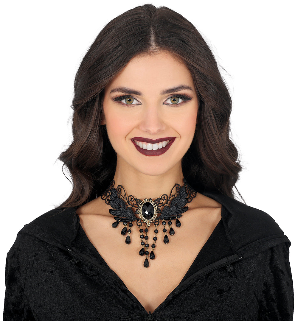 GP29104 – Marquise Halskette Barock Schmuck – Farbe: Schwarz